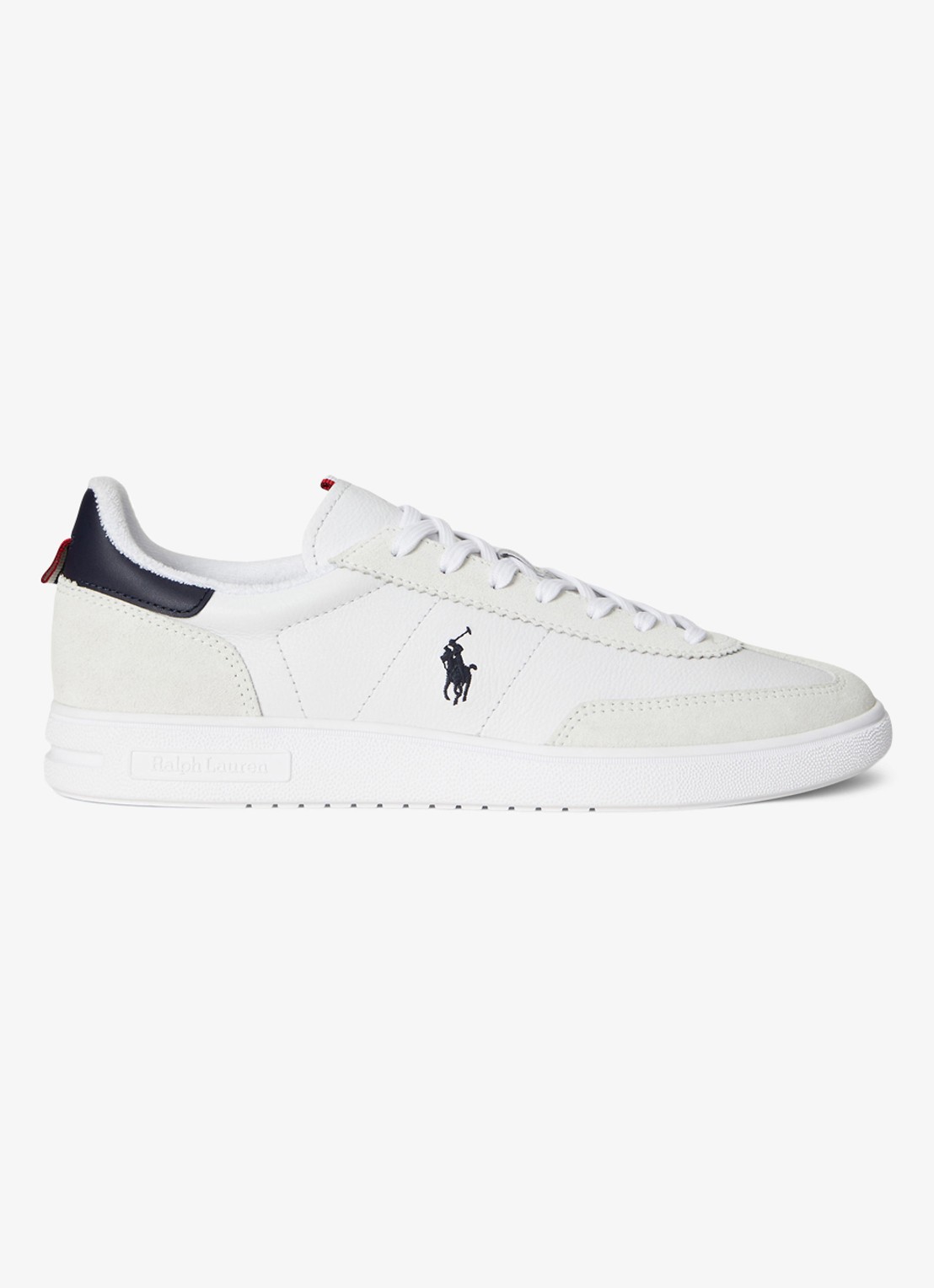 Ralph Lauren Bedford sneaker van leer met details van suède - detail 3 wit