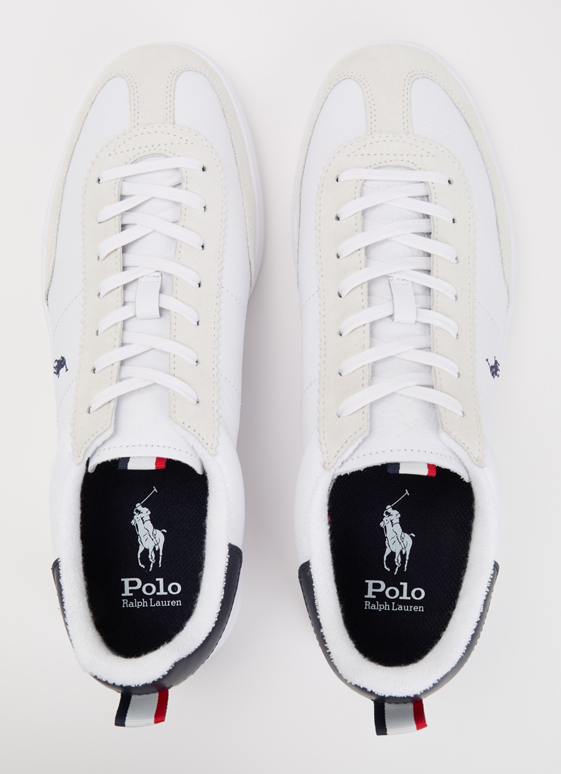 Ralph Lauren Bedford sneaker van leer met details van suède - detail 5 wit