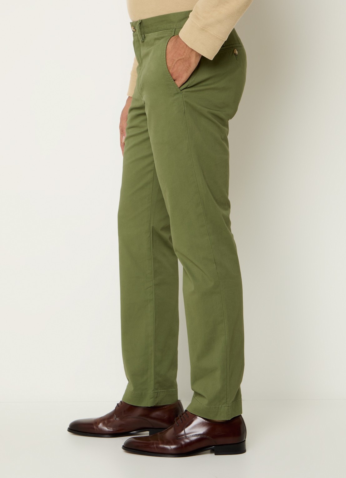 Ralph Lauren Bedford straight fit chino met stretch - detail 2 garden trail / groen