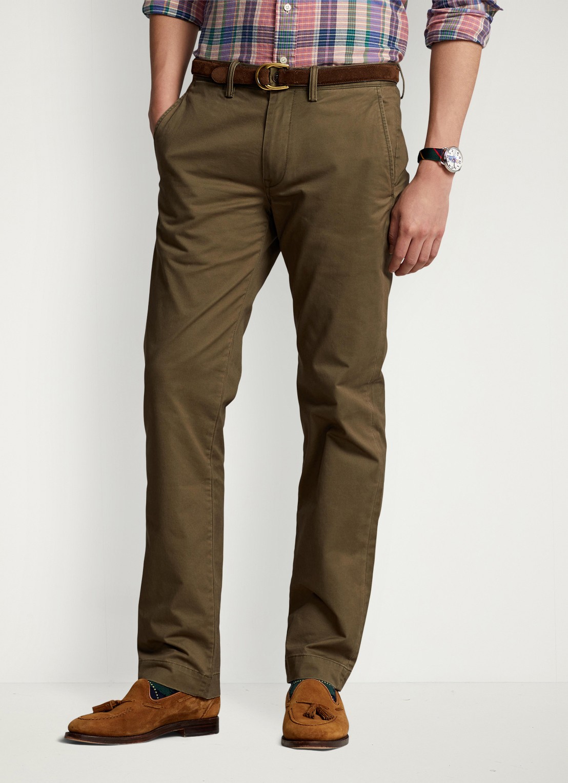 Ralph Lauren Bedford straight fit chino met stretch - detail 3 canopy olive / olijfgroen