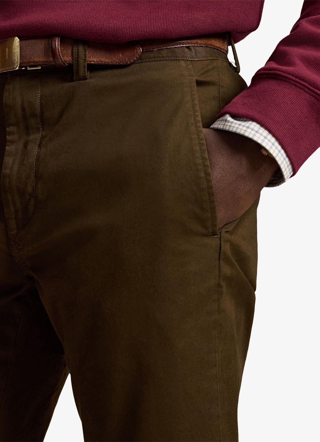 Ralph Lauren Bedford straight fit chino met stretch - detail 2 donkerbruin