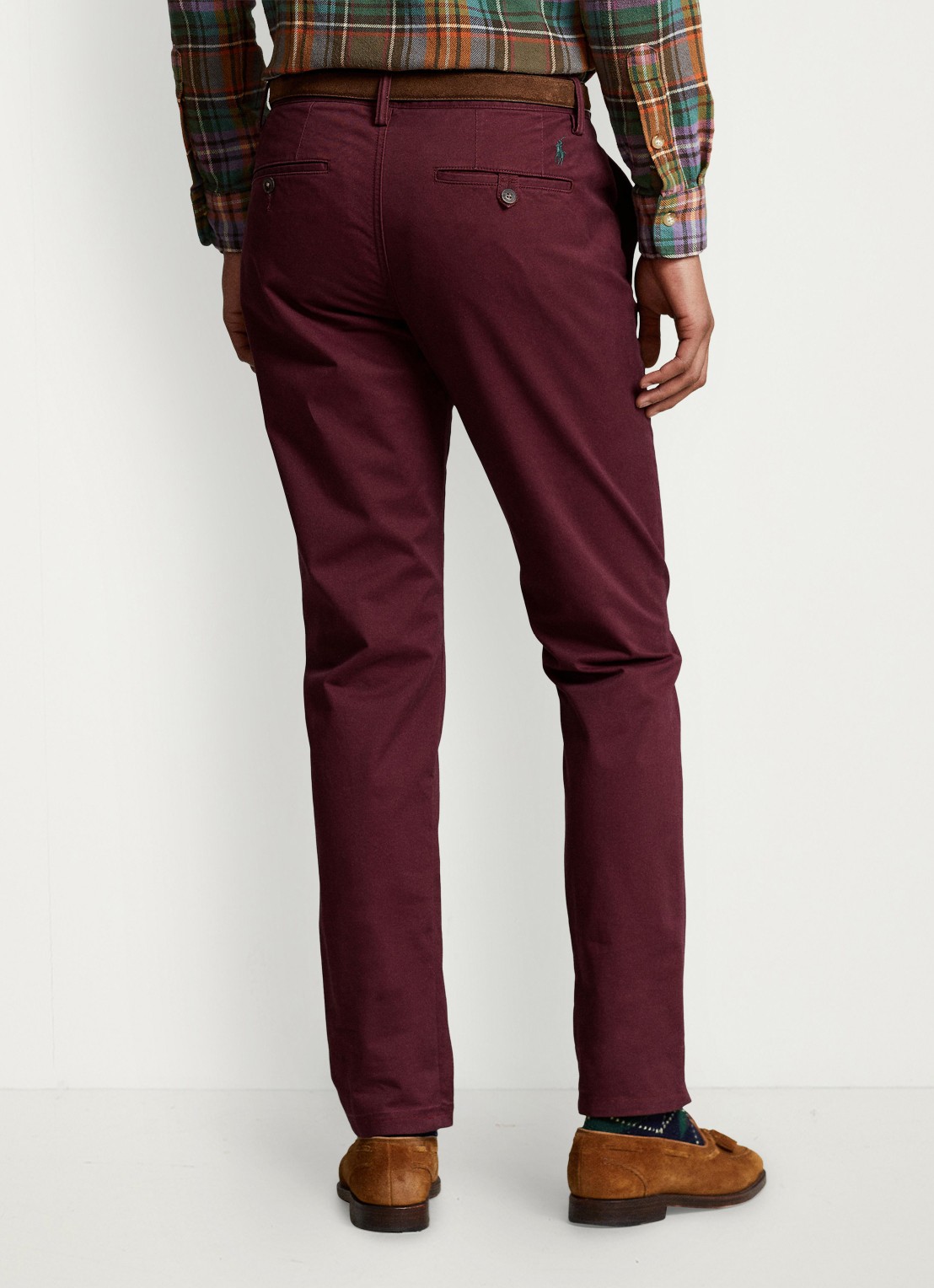 Ralph Lauren Bedford straight fit chino met stretch - achterkant 5 rich ruby / rood