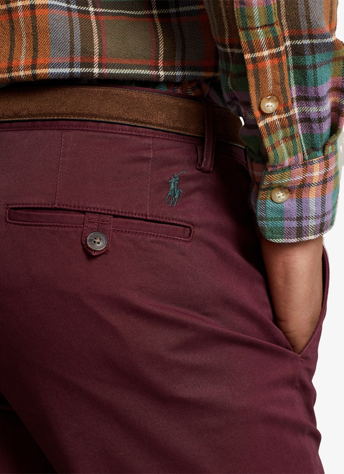 Ralph Lauren Bedford straight fit chino met stretch - detail 4 rich ruby / rood