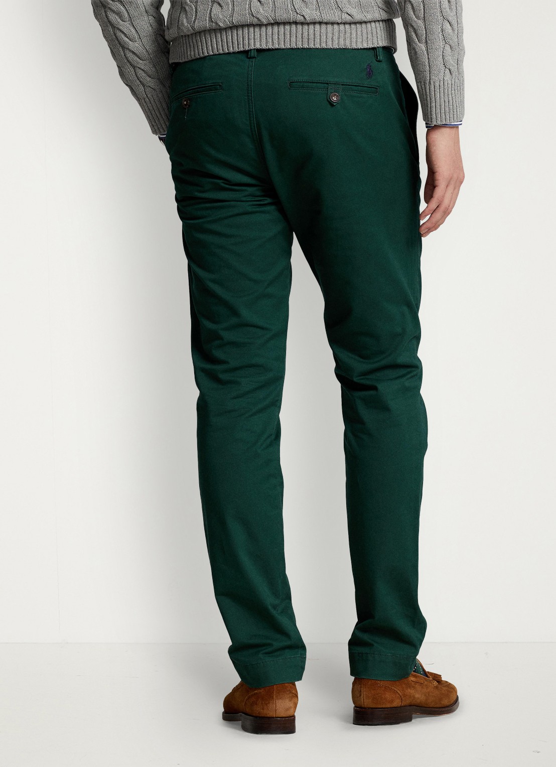 Ralph Lauren Bedford straight fit chino met stretch - achterkant 5 college green / donkergroen