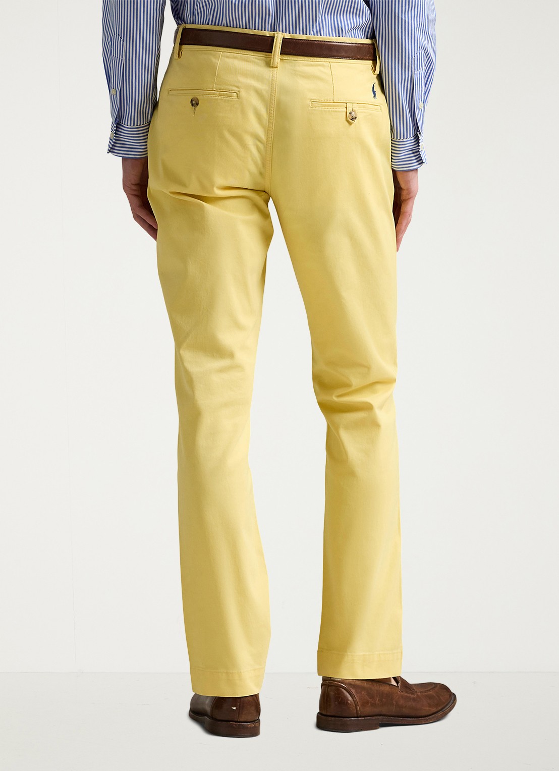 Ralph Lauren Bedford straight fit stretch chino broek - achterkant 3 geel