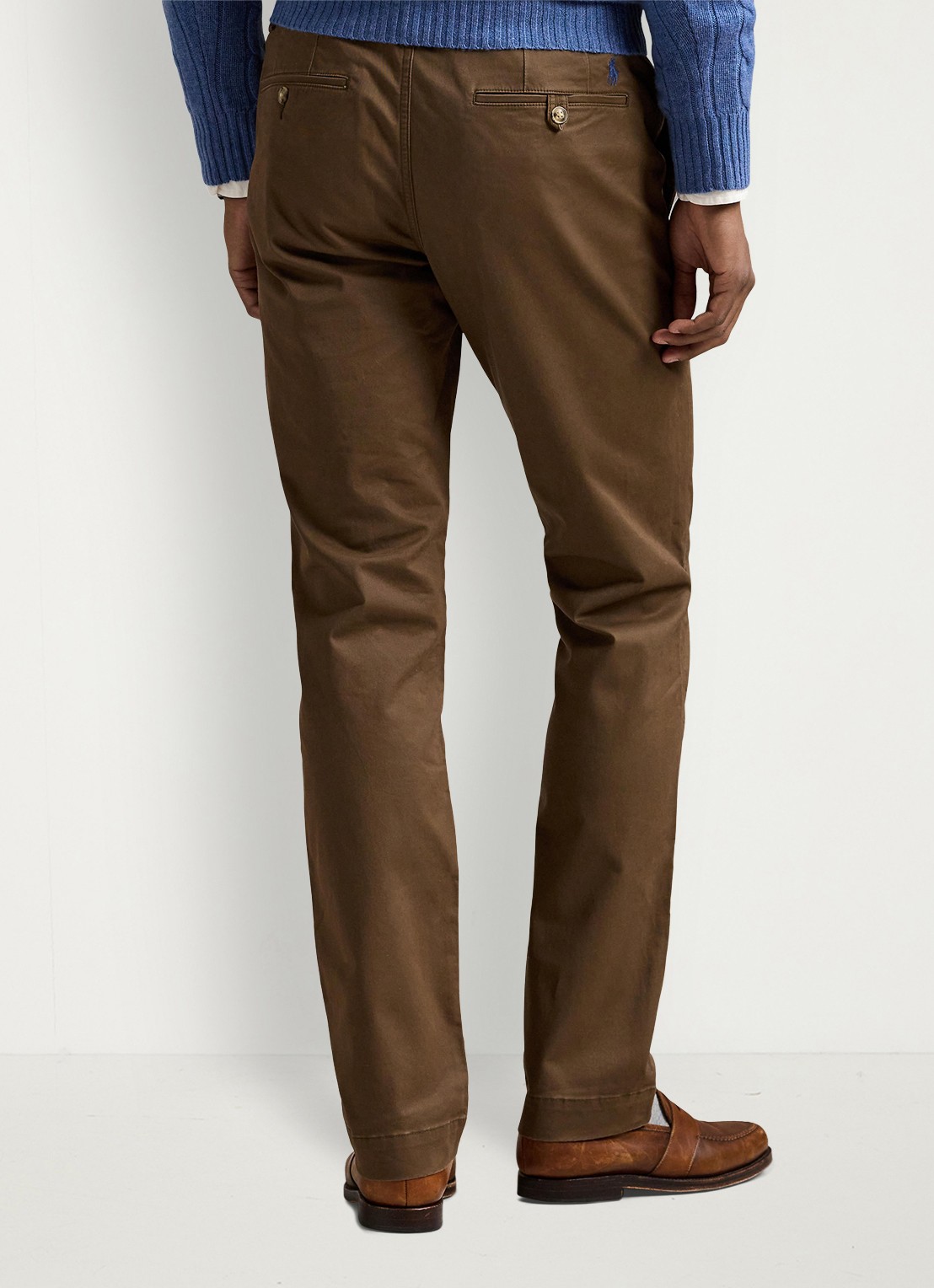 Ralph Lauren Bedford straight fit stretch chino broek - achterkant 3 chestnut / lichtbruin