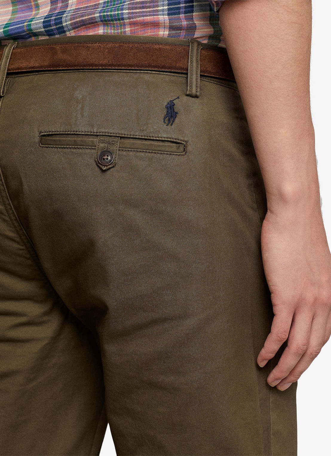Ralph Lauren Bedford straight fit stretch chino broek - detail 5 canopy olive / olijfgroen
