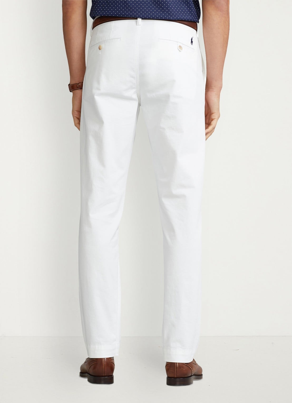 Ralph Lauren Bedford straight fit stretch chino broek - achterkant ceramic white / wit