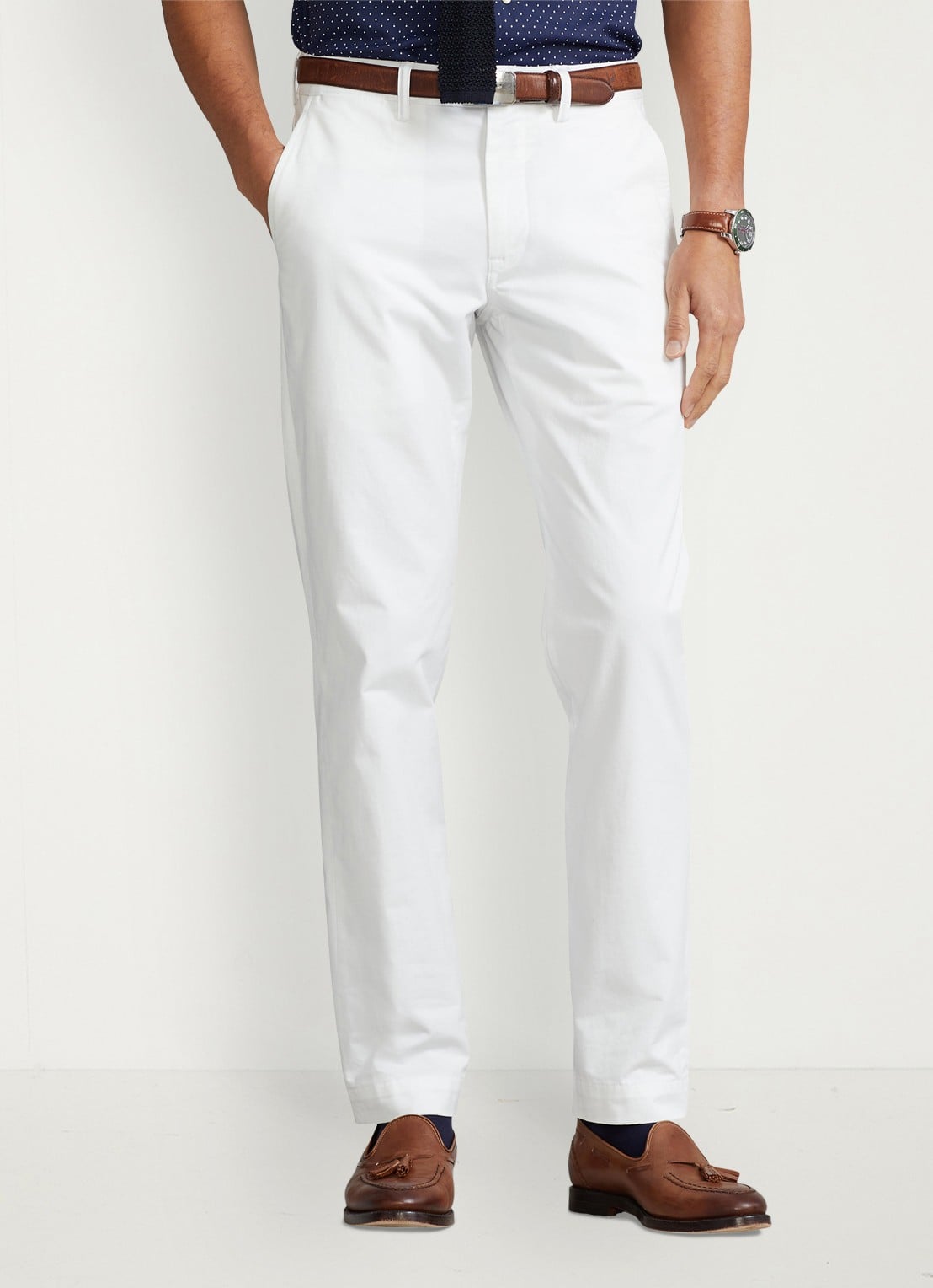 Ralph Lauren Bedford straight fit stretch chino broek - detail 6 ceramic white / wit