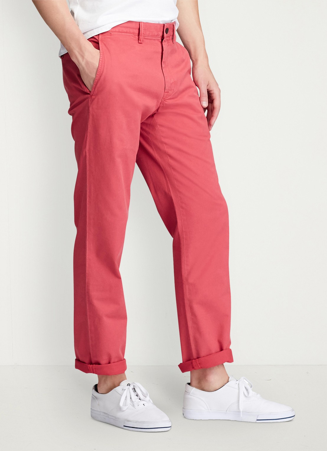 Ralph Lauren Bedford straight fit stretch chino broek - detail 5 nantucket red