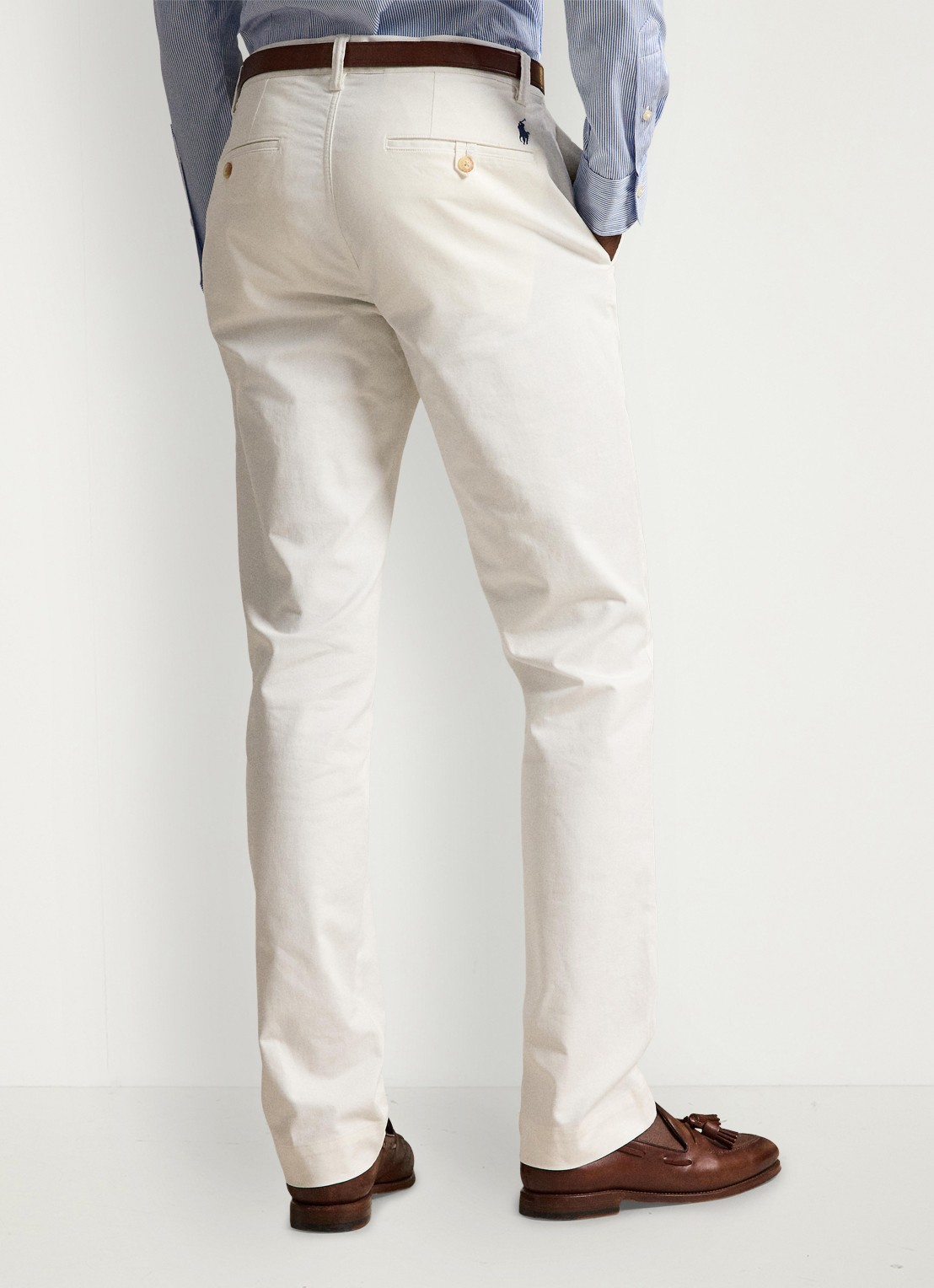 Ralph Lauren Bedford straight fit stretch chino broek - achterkant 3 white / wit