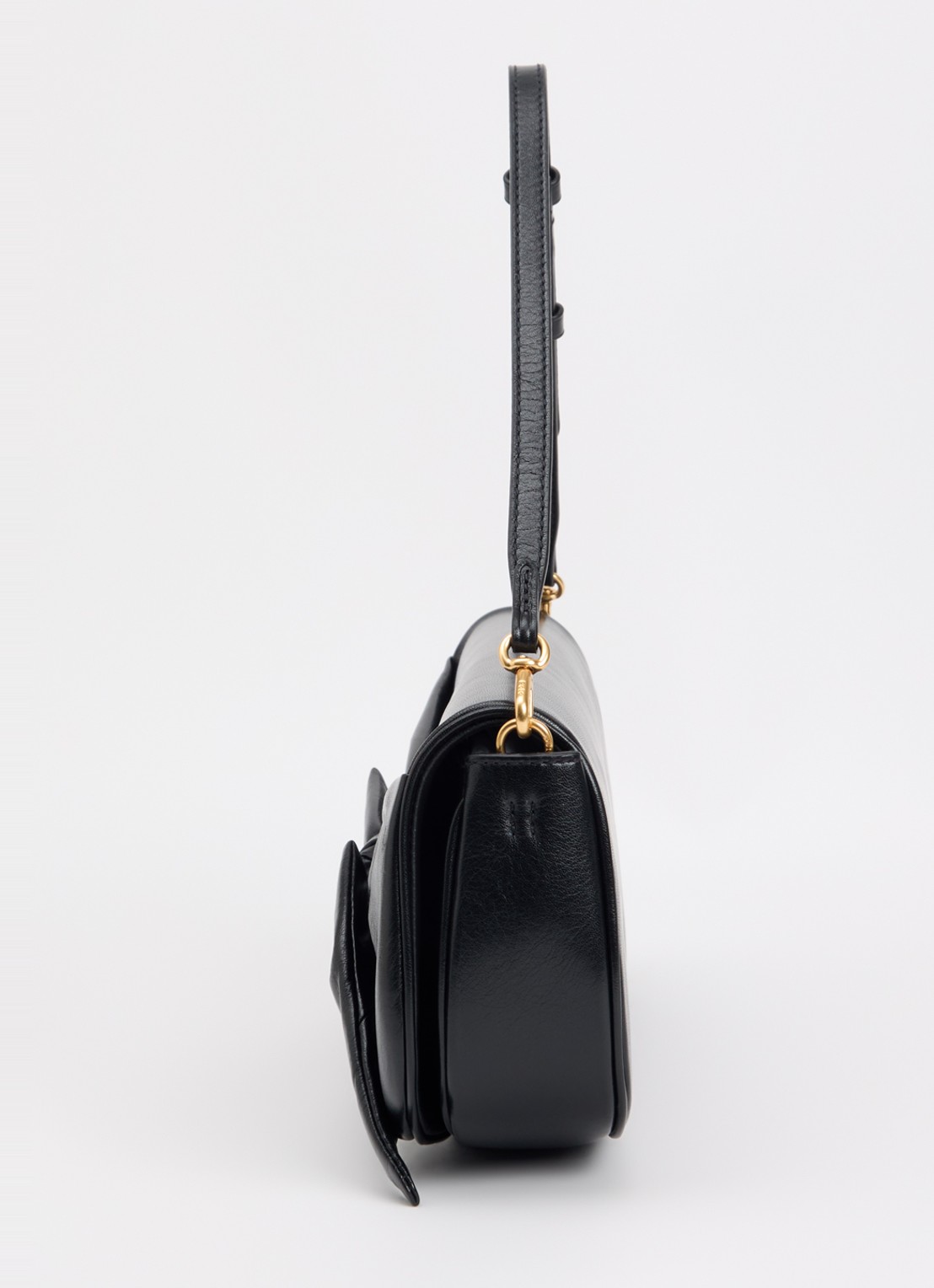 Ralph Lauren Bellport Medium clutch van leer met afneembare schouderriem - detail 3 zwart