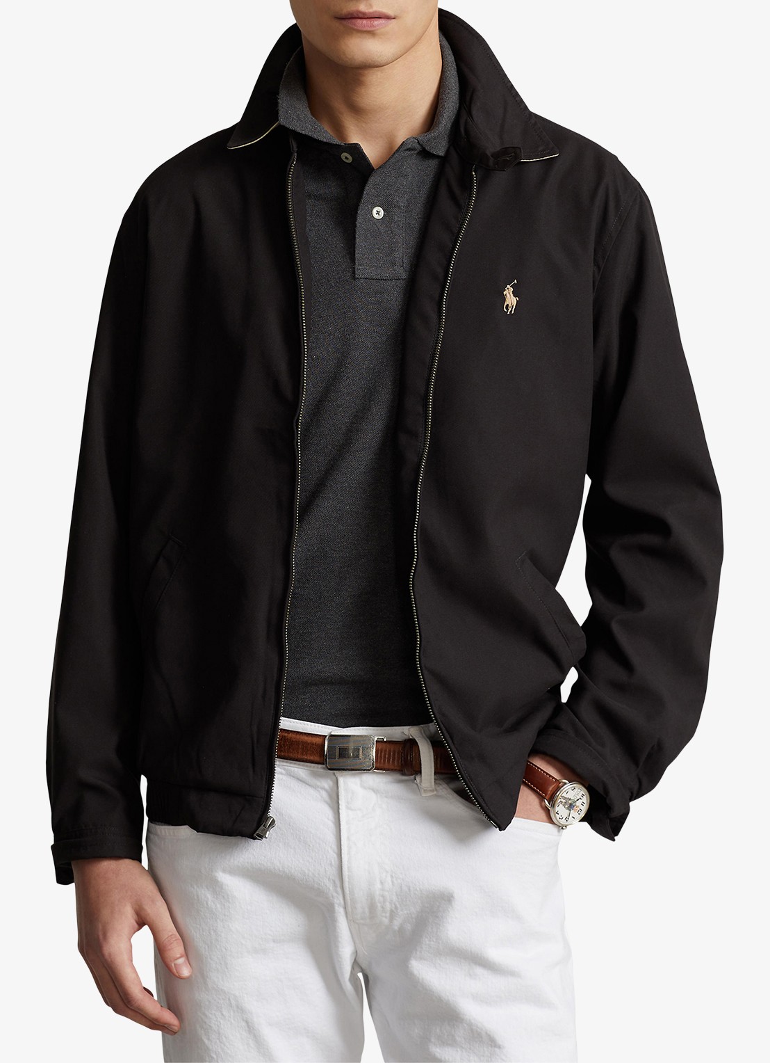 Ralph Lauren Bi-Swing jack met logo en steekzakken - detail 6 rl black / zwart
