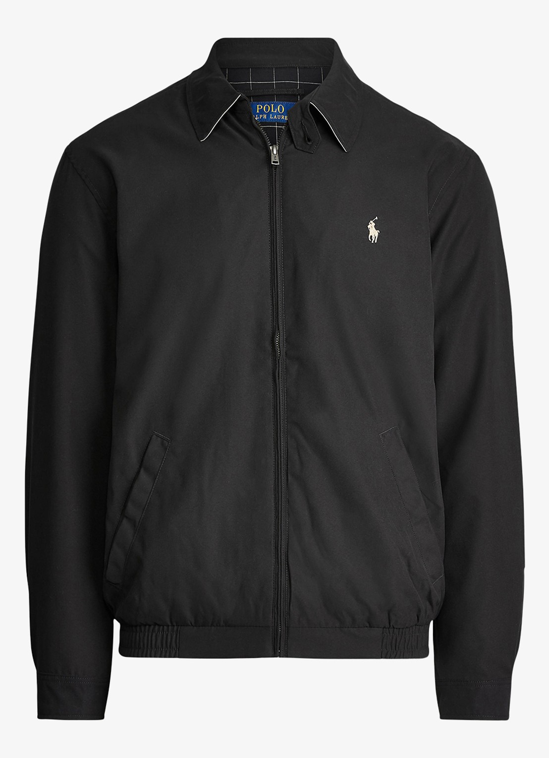 Ralph Lauren Bi-Swing jack met logo en steekzakken - voorkant rl black / zwart