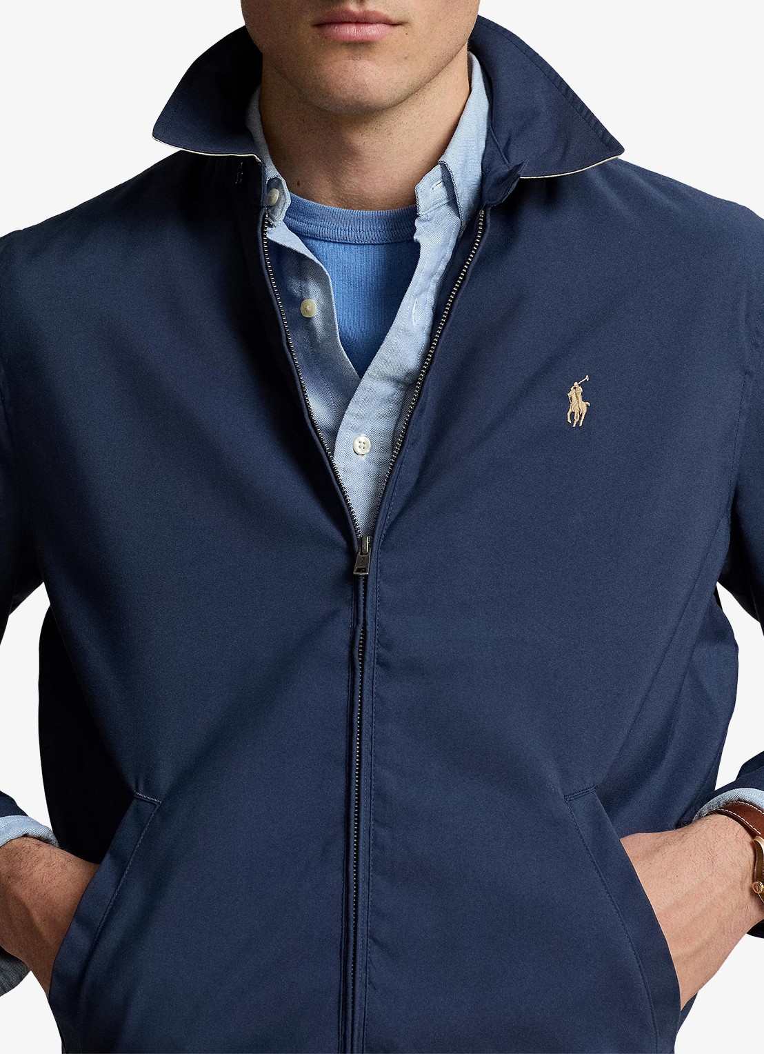Ralph Lauren Bi-Swing jack met logo en steekzakken - detail 6 refined navy / blauw