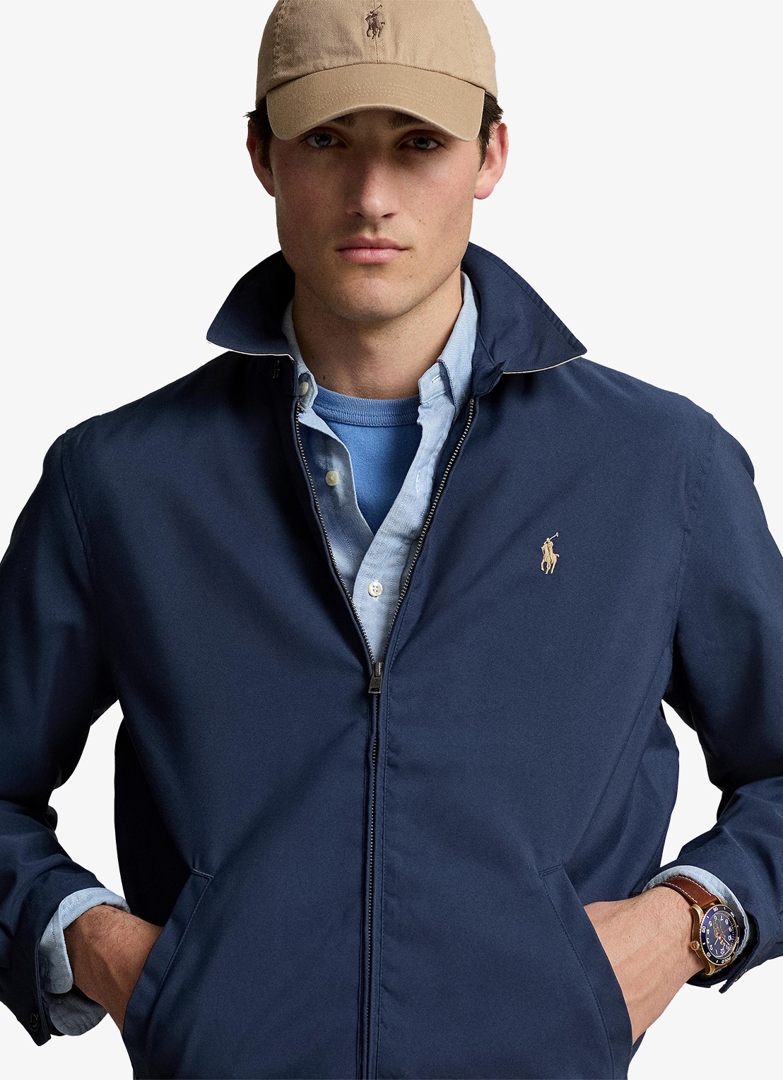 Ralph Lauren Bi-Swing jack met logo en steekzakken - detail 8 refined navy / blauw