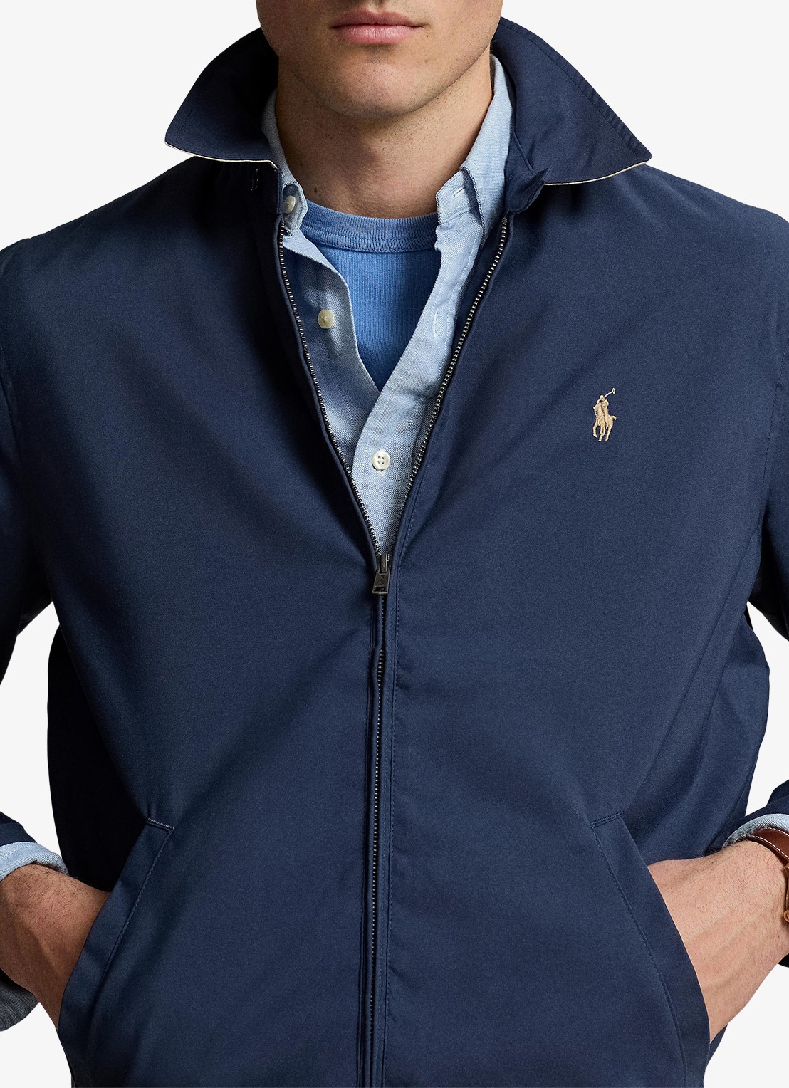 Ralph Lauren Bi-Swing jack met logo en steekzakken - detail 10 refined navy / blauw