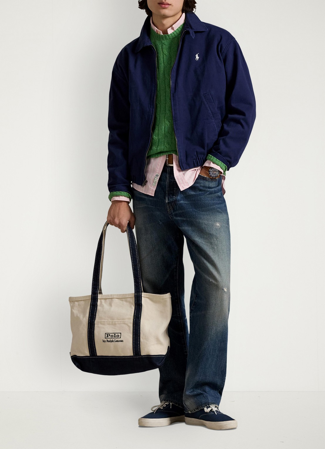 Ralph Lauren Big Bayport bomberjack met steekzakken - voorkant 2 newport navy