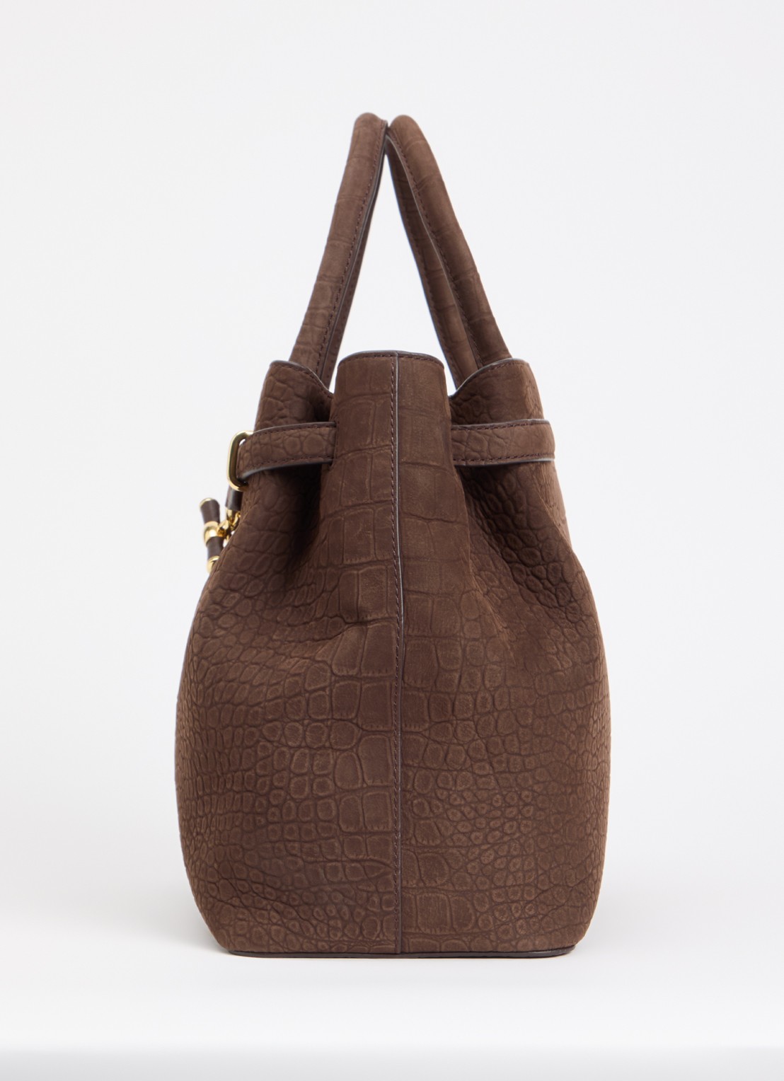 Ralph Lauren Blaike Large schoudertas van nubuck met afneembare schouderriem - detail 2 lichtbruin