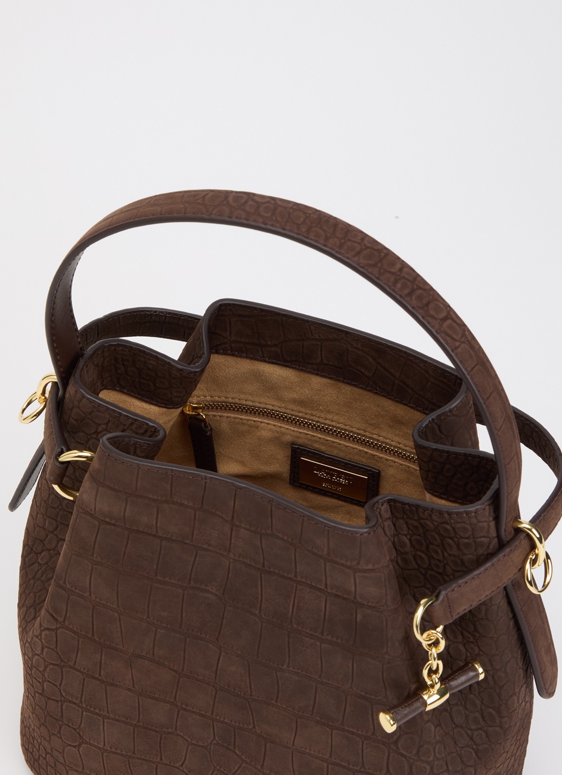 Ralph Lauren Blaike Medium schoudertas van nubuck met afneembare schouderriem - detail 2 lichtbruin