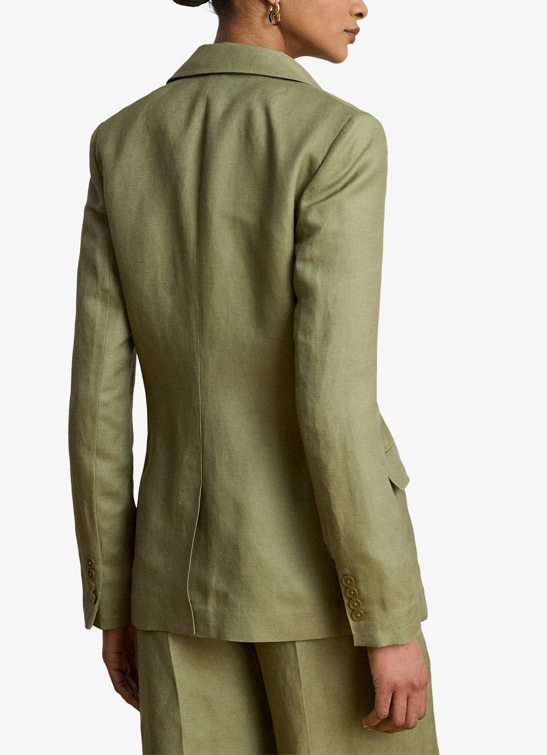 Ralph Lauren Blazer in linnenblend met klepzakken - achterkant light agave / groen