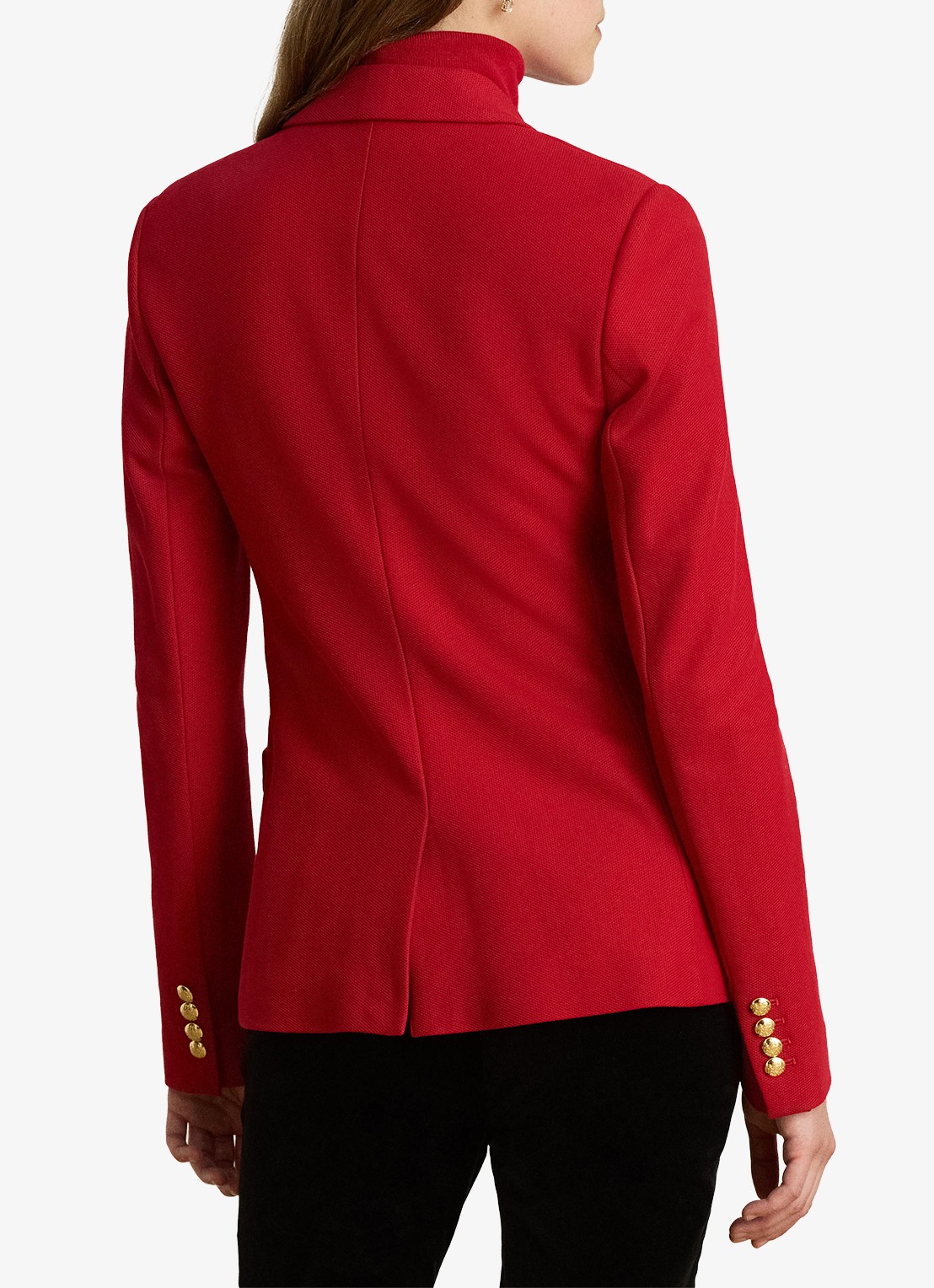 Ralph Lauren Blazer met opgestikte zakken en logoborduring - achterkant 5 ralph red / rood