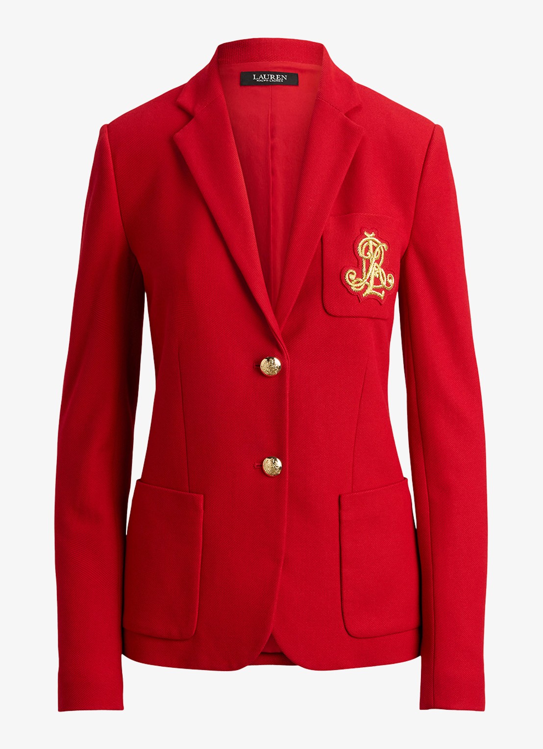 Ralph Lauren Blazer met opgestikte zakken en logoborduring - voorkant ralph red / rood