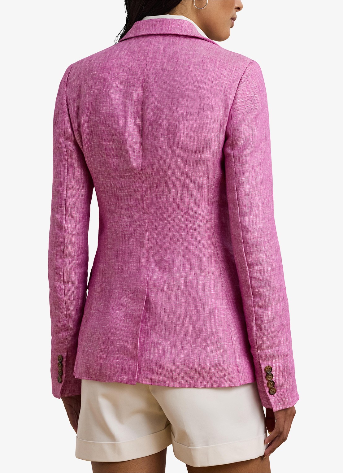 Ralph Lauren Blazer met structuur en klepzakken - achterkant roze
