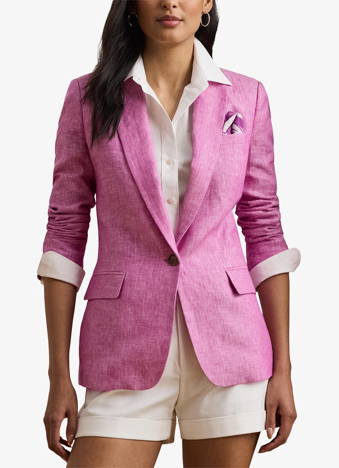 Ralph Lauren Blazer met structuur en klepzakken - detail 4 roze