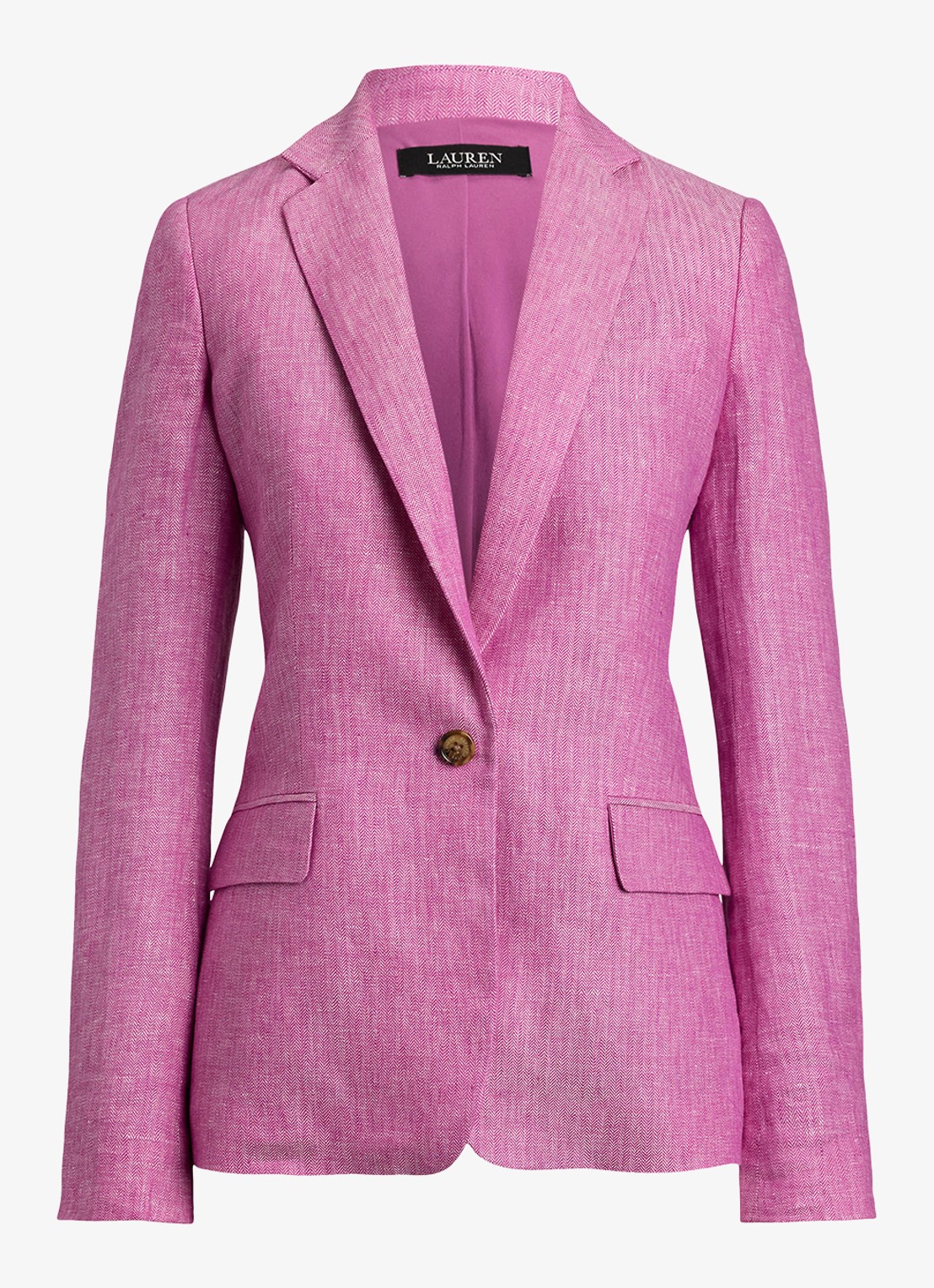 Ralph Lauren Blazer met structuur en klepzakken - voorkant 2 roze