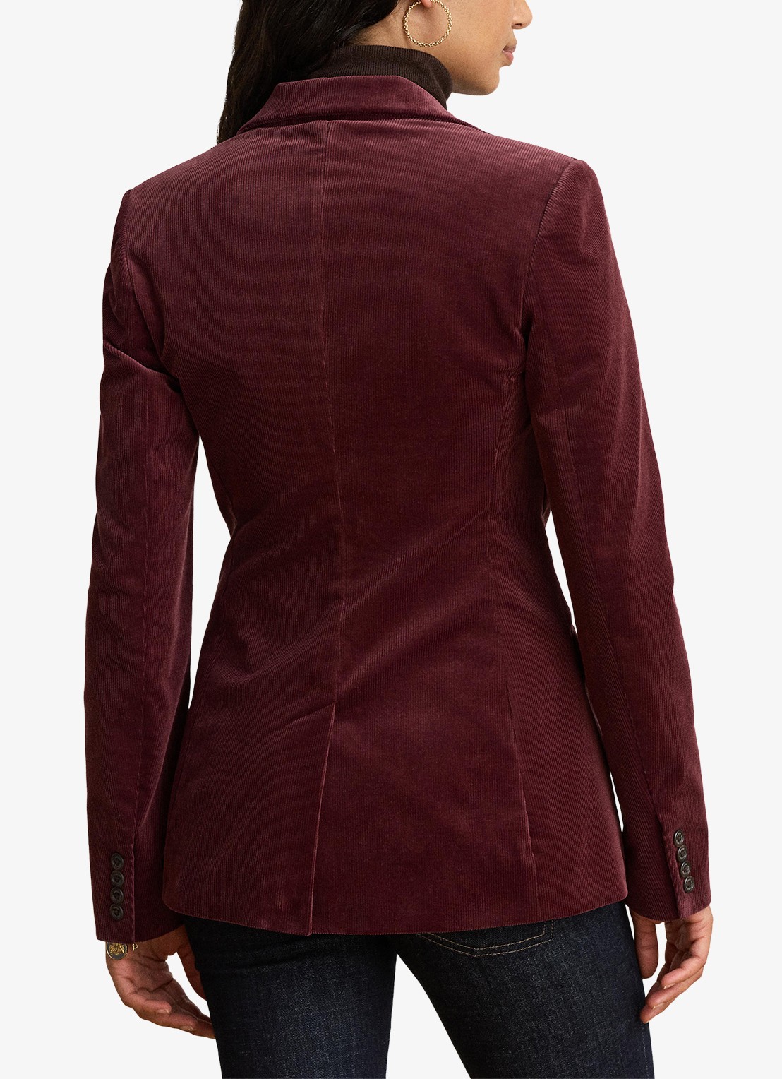 Ralph Lauren Blazer van corduroy met klepzakken en logoborduring - achterkant 3 dark garnet / bordeauxrood