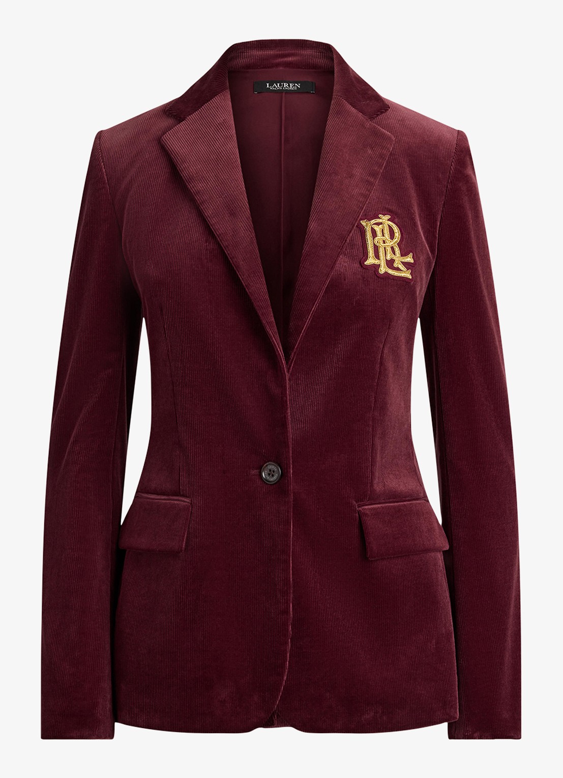 Ralph Lauren Blazer van corduroy met klepzakken en logoborduring - voorkant 4 dark garnet / bordeauxrood
