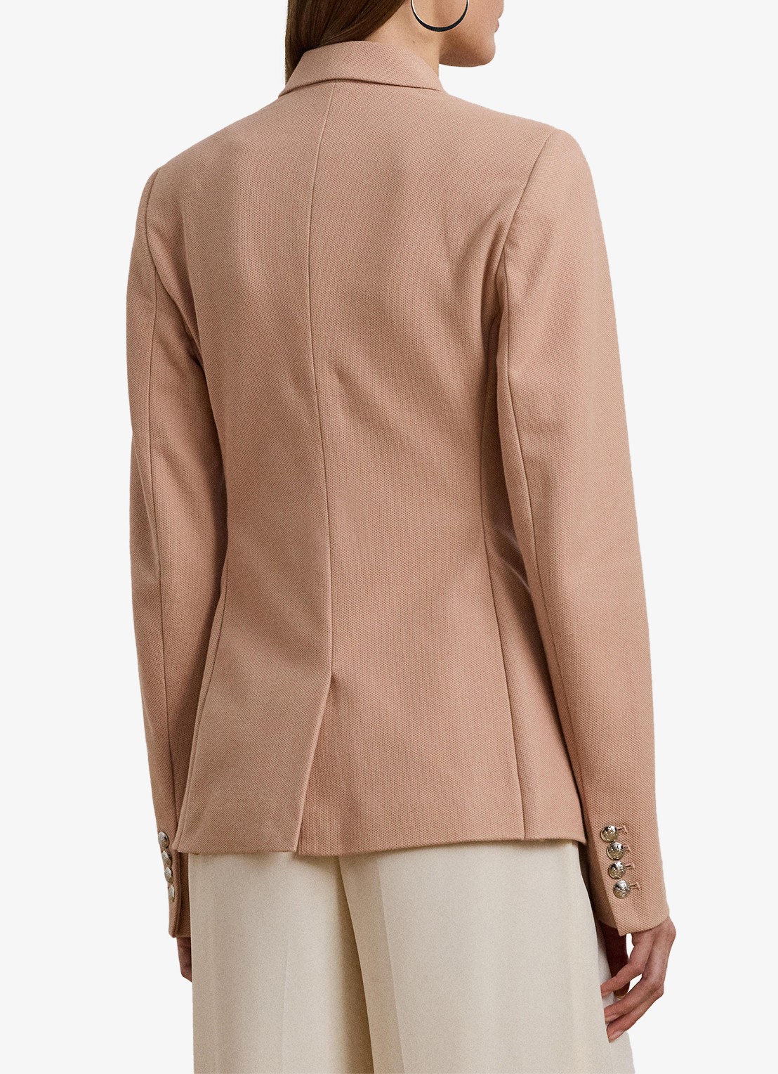 Ralph Lauren Blazer van piqué katoen met metallic logoborduring - achterkant 6 sunrise blush / roze