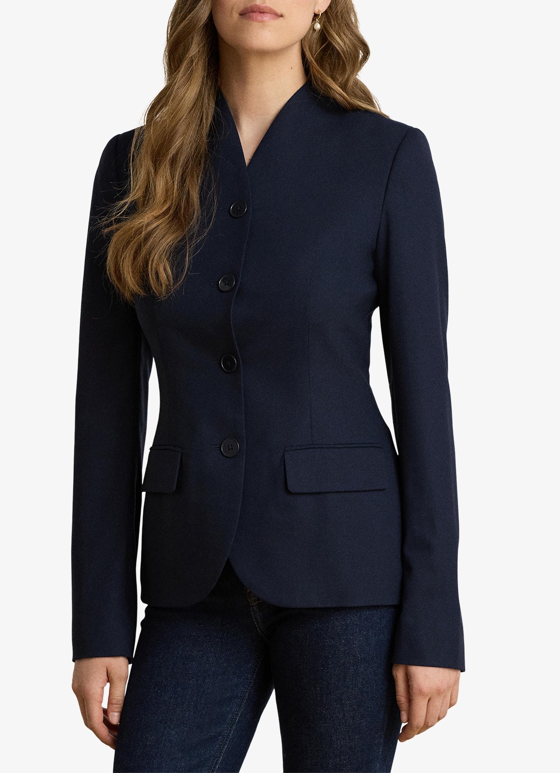 Ralph Lauren Blazer van wol met klepzakken - voorkant 4 lauren navy / blauw