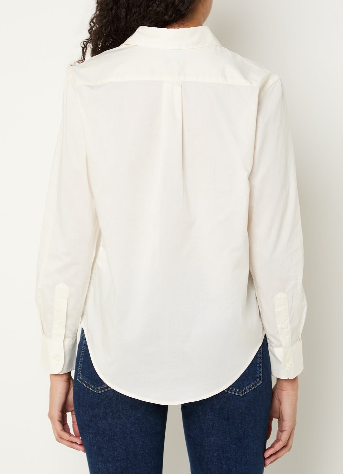 Ralph Lauren Blouse in linnenblend met streepprint - achterkant 3 gebroken wit