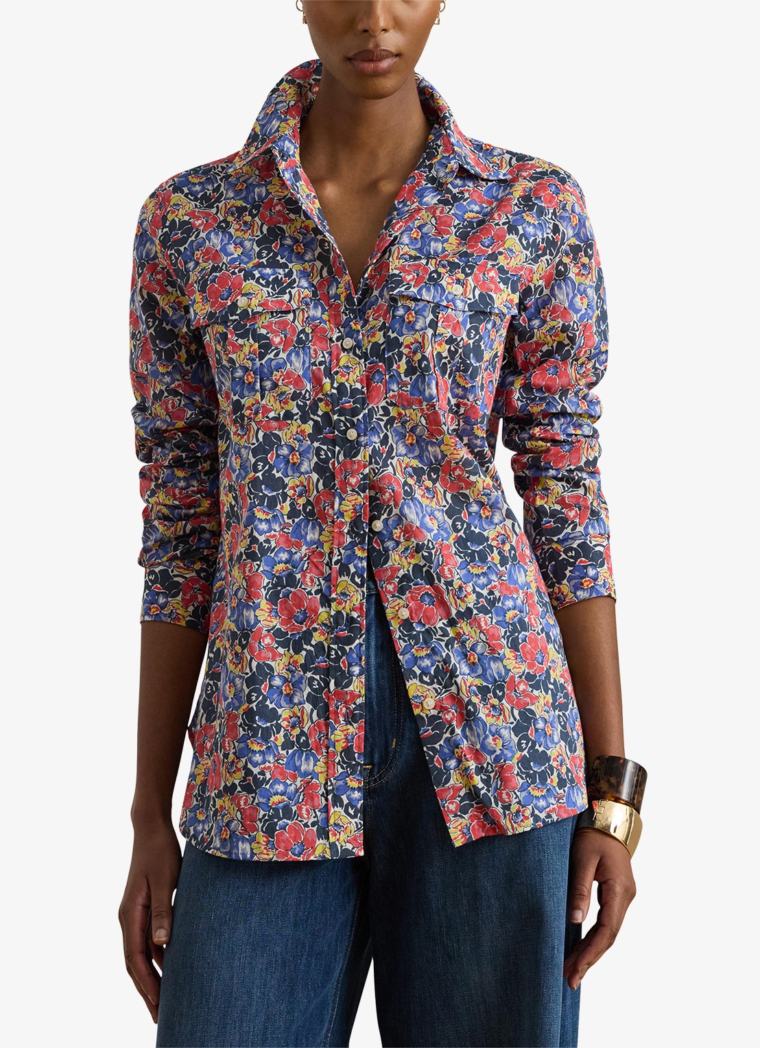 Ralph Lauren Blouse met bloemenprint - detail red / rood