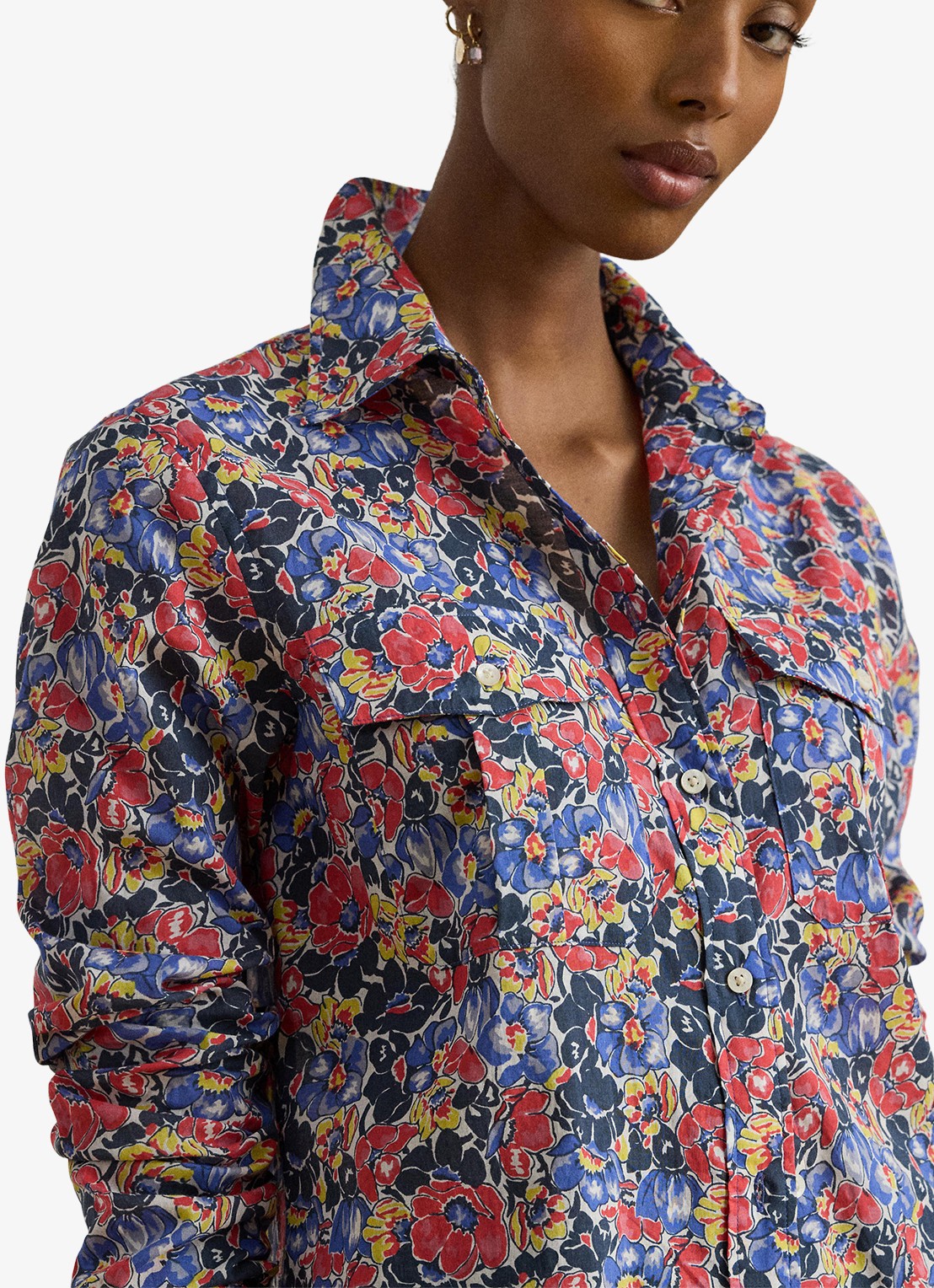 Ralph Lauren Blouse met bloemenprint - detail 2 red / rood