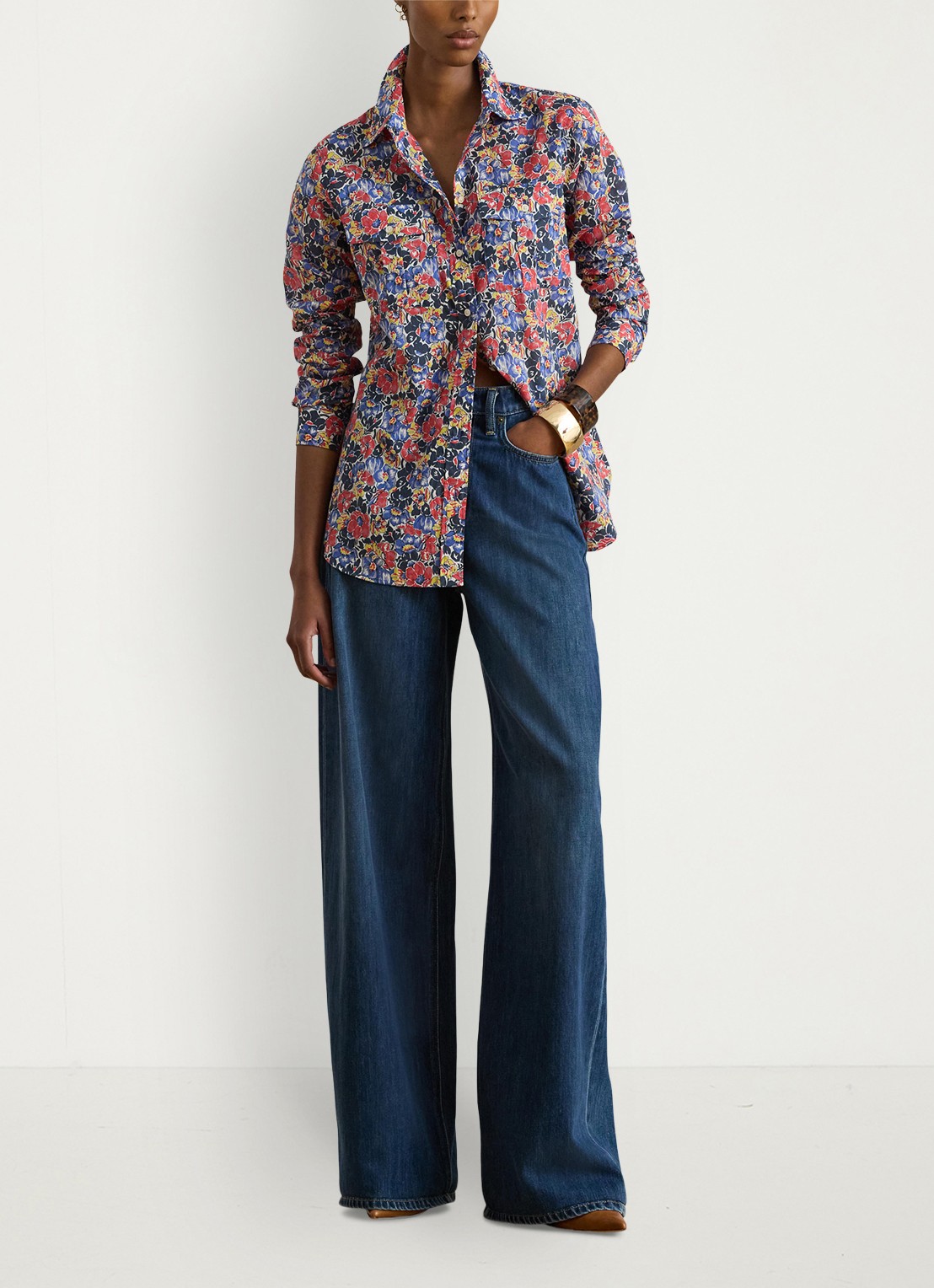 Ralph Lauren Blouse met bloemenprint - voorkant 4 red / rood