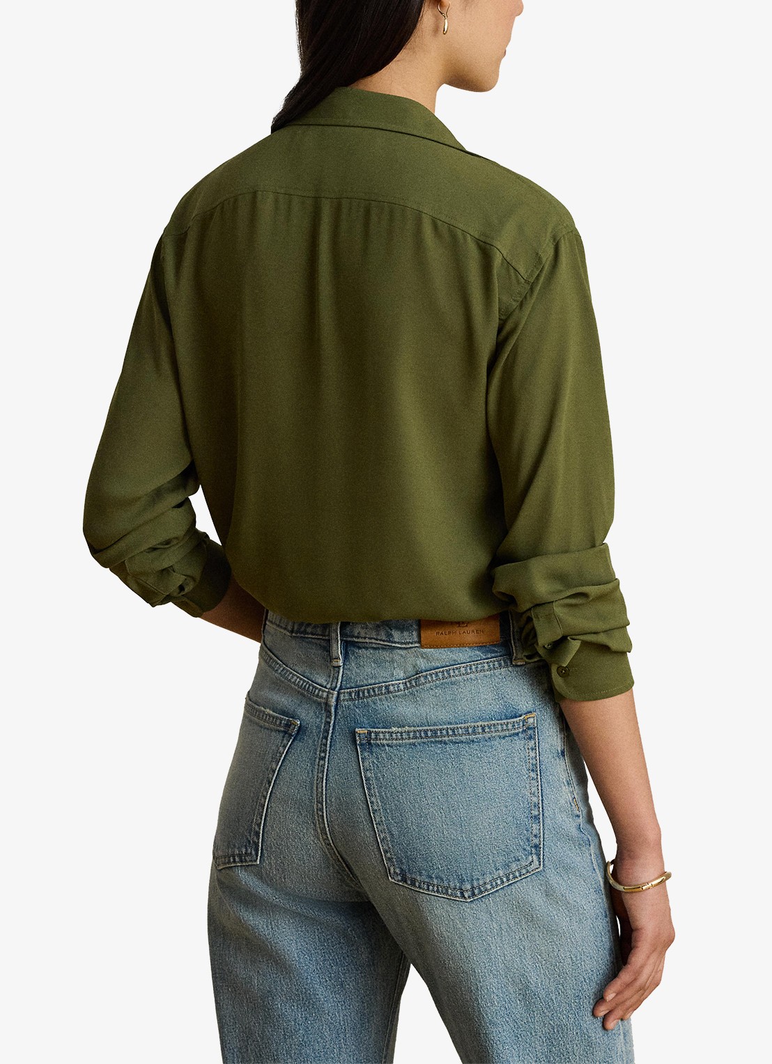 Ralph Lauren Blouse met borstzakken - achterkant olive grove / groen