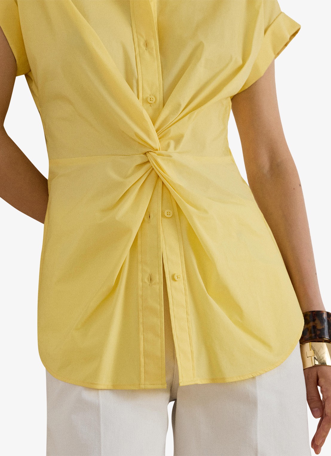Ralph Lauren Blouse met geknoopt detail - detail 5 geel