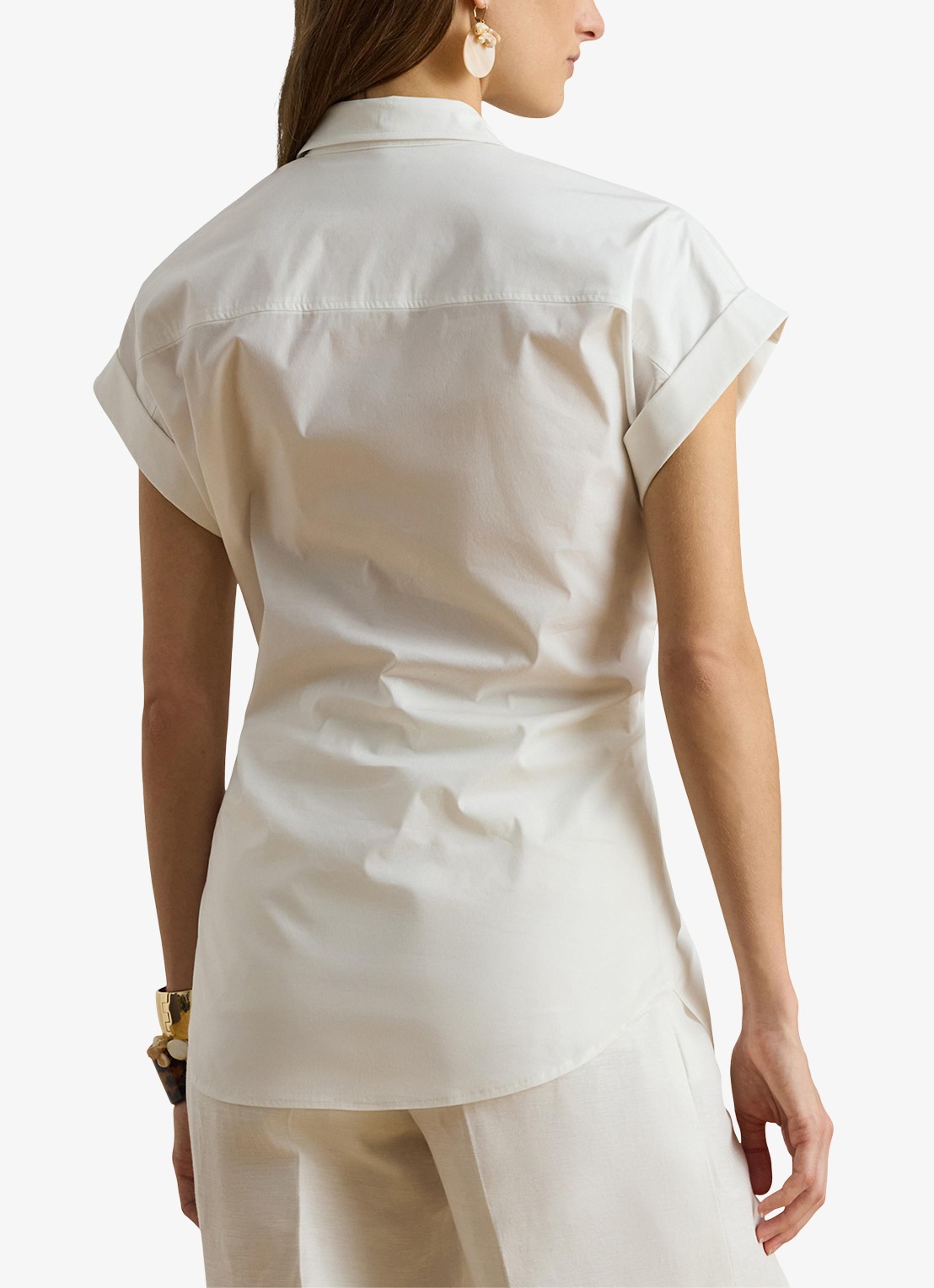 Ralph Lauren Blouse met geknoopt detail - achterkant wit