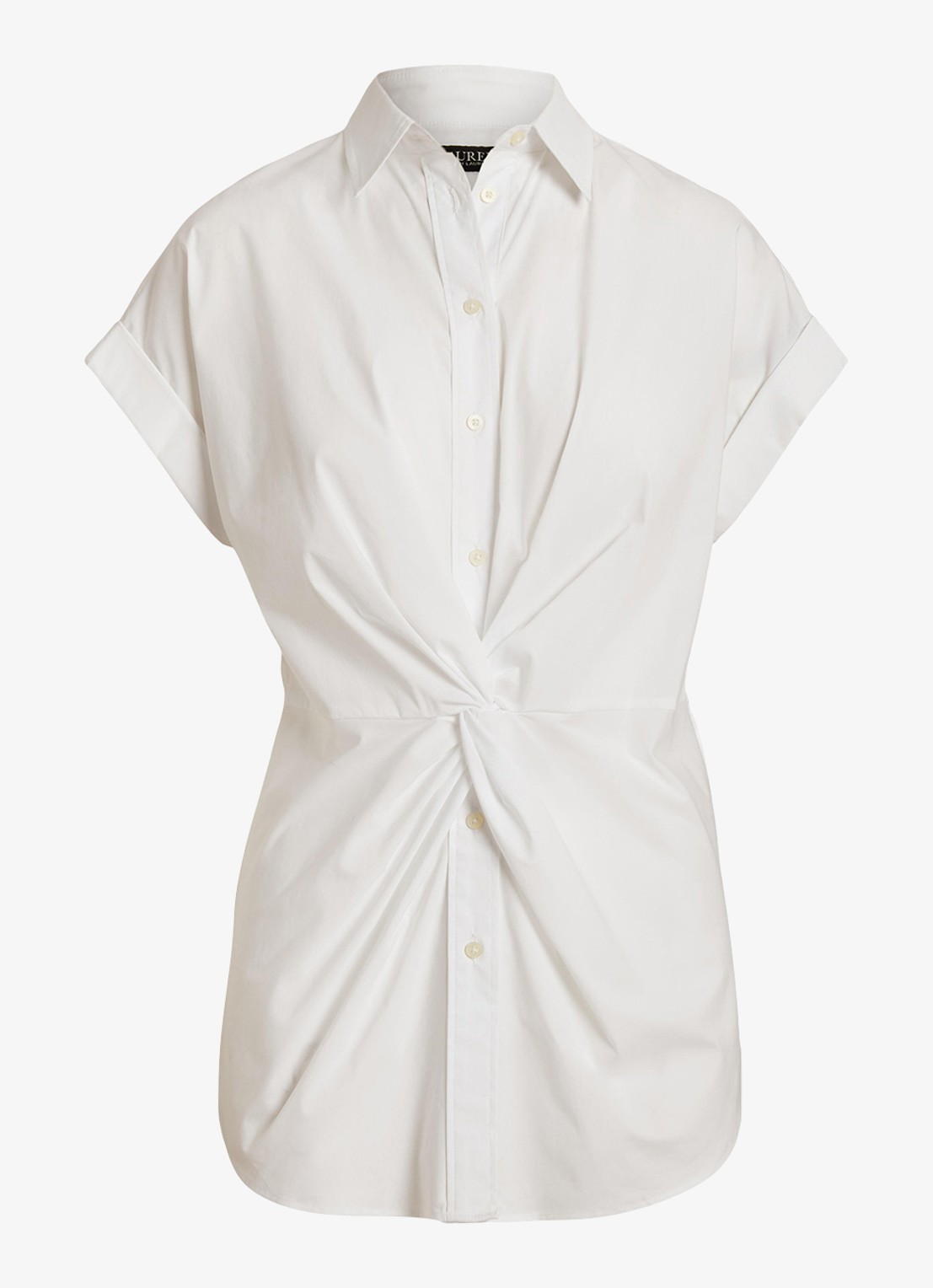 Ralph Lauren Blouse met geknoopt detail - voorkant 2 wit