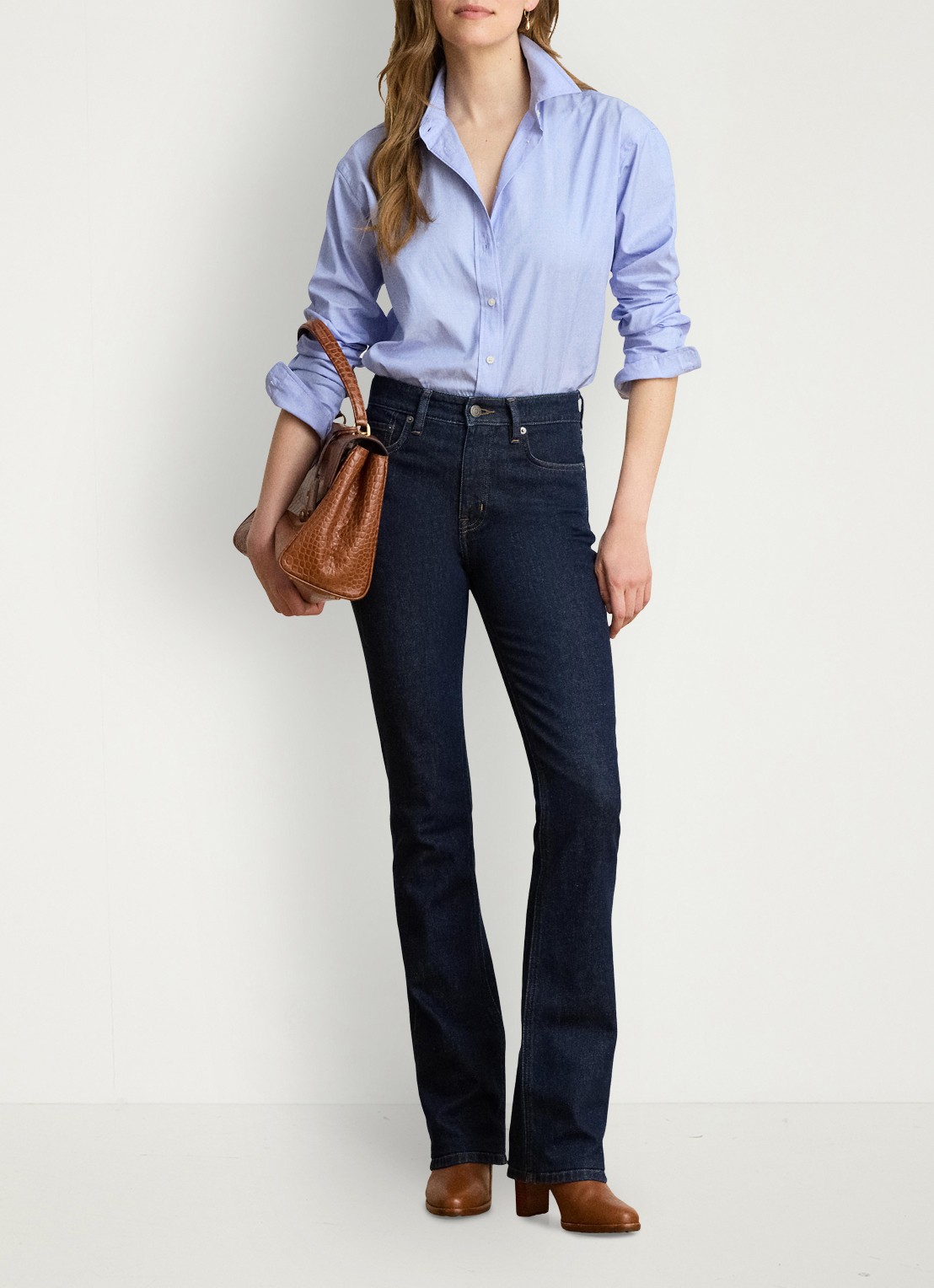 Ralph Lauren Blouse met kraag - detail 3 blue / blauw