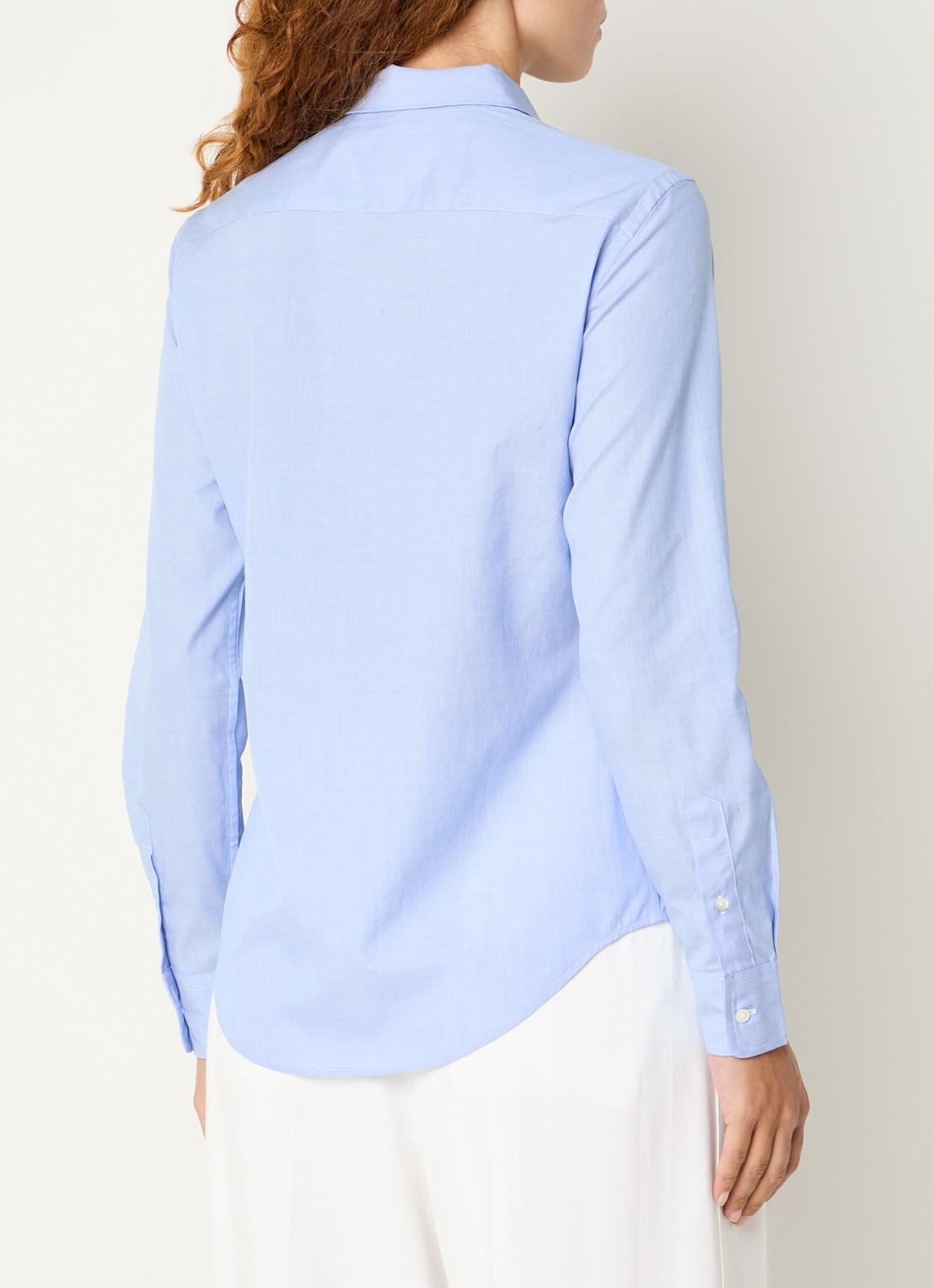 Ralph Lauren Blouse met logo en sjaalkraag - achterkant 4 blauwgrijs