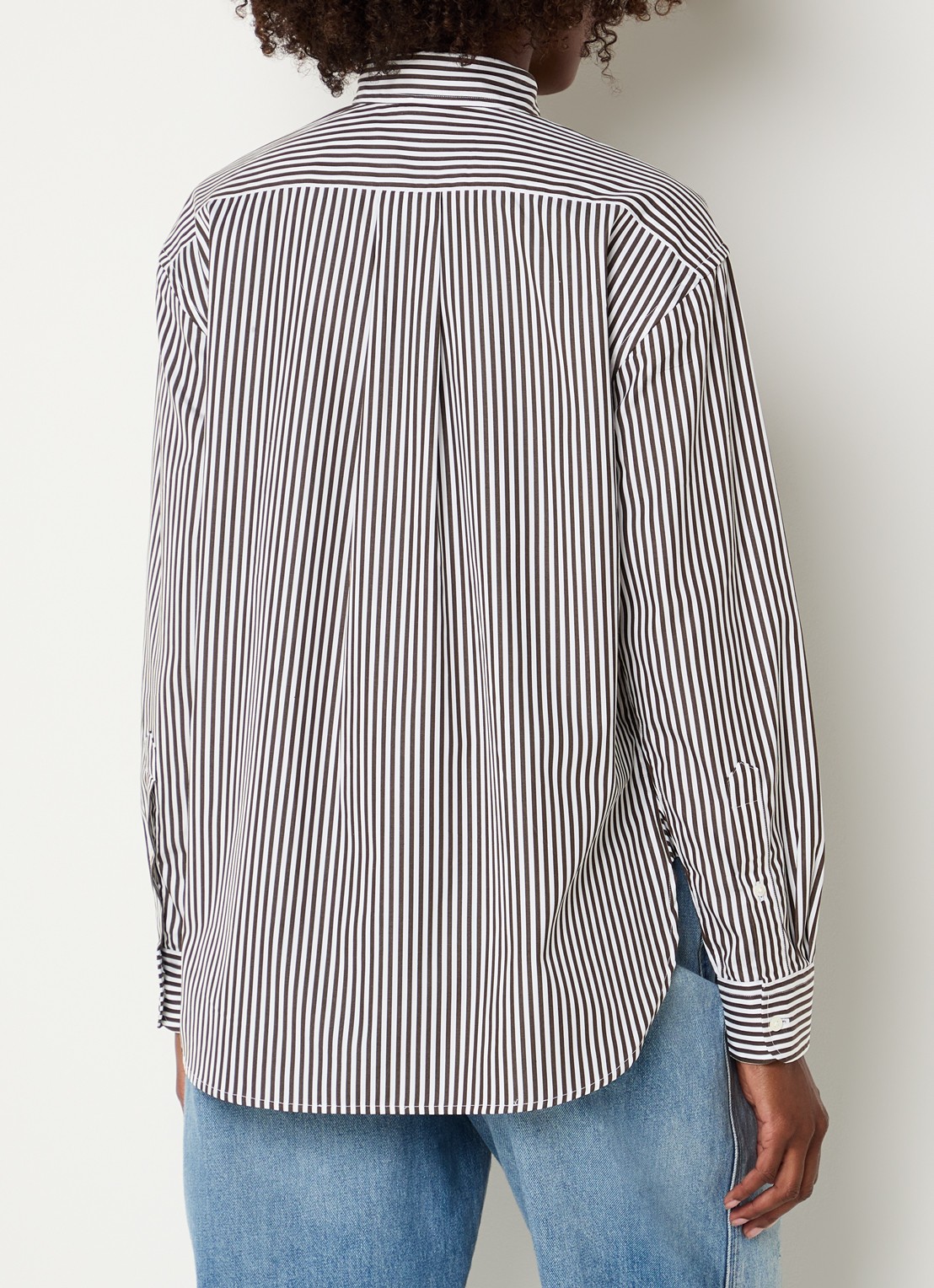 Ralph Lauren Blouse met logo en streepprint - achterkant 3 bronsgroen