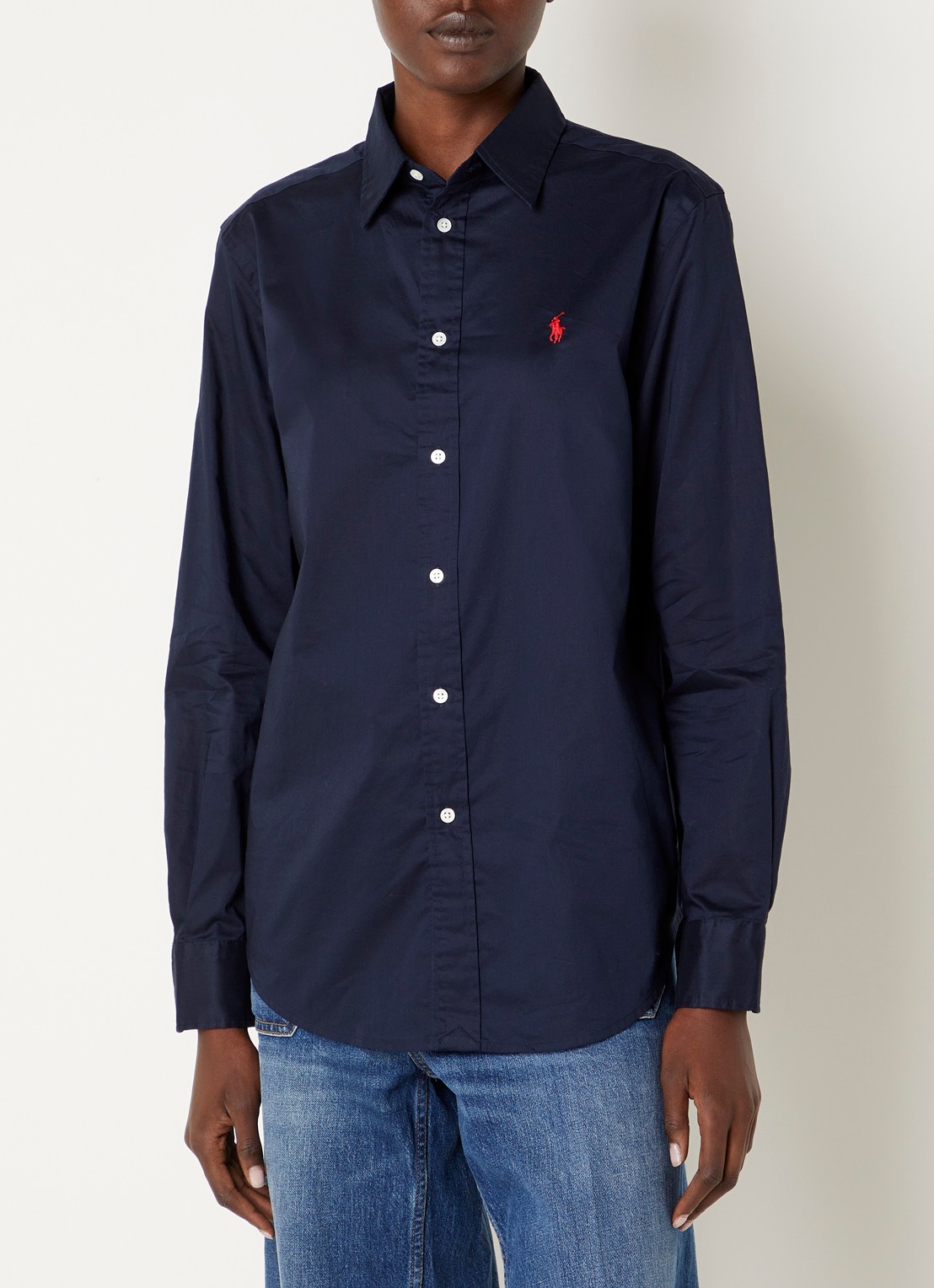 Ralph Lauren Blouse met logo - detail donkerblauw