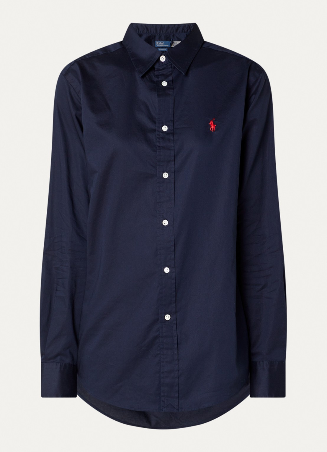 Ralph Lauren Blouse met logo - voorkant 2 donkerblauw