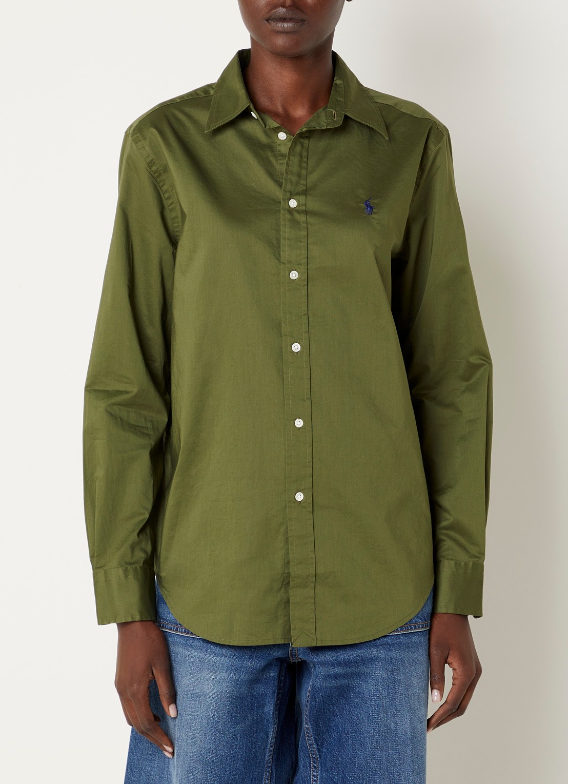 Ralph Lauren Blouse met logo - detail 2 mosgroen