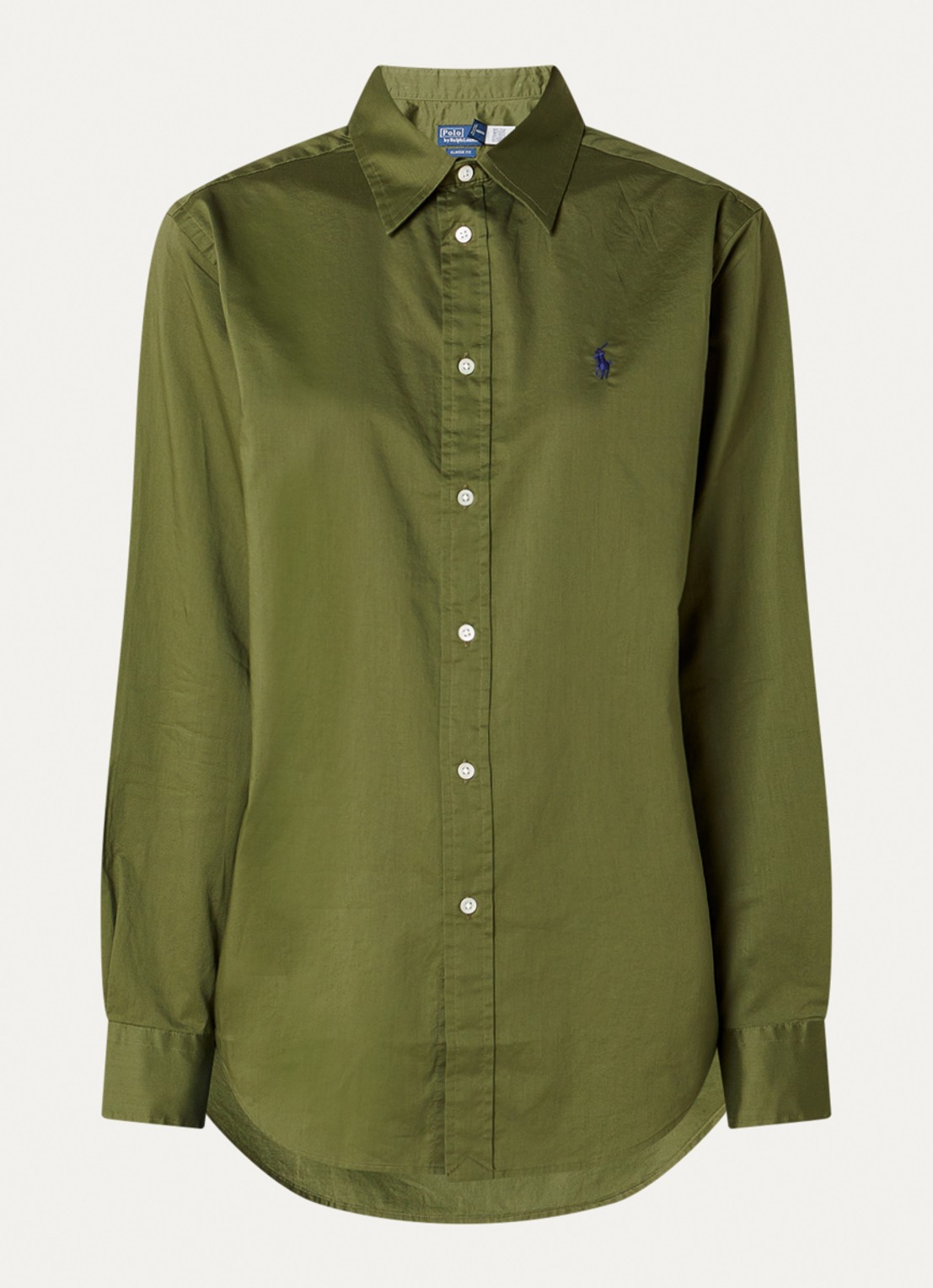 Ralph Lauren Blouse met logo - voorkant 3 mosgroen