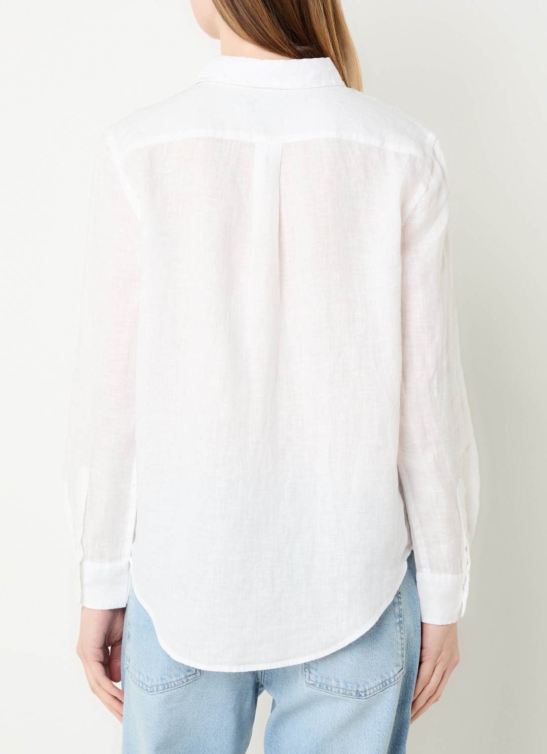 Ralph Lauren Blouse met logoborduring - achterkant 3 gebroken wit